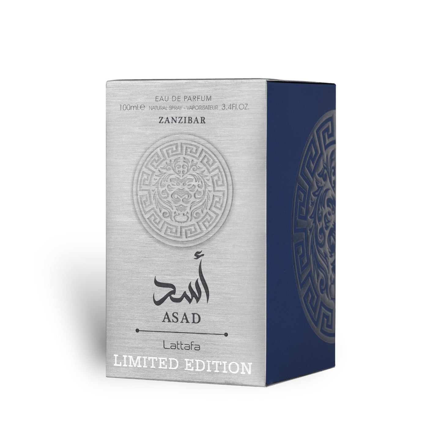 Asad Zanzibar Limited Edition 100ml Eau de Parfum by Lattafa fragrance packaging front view