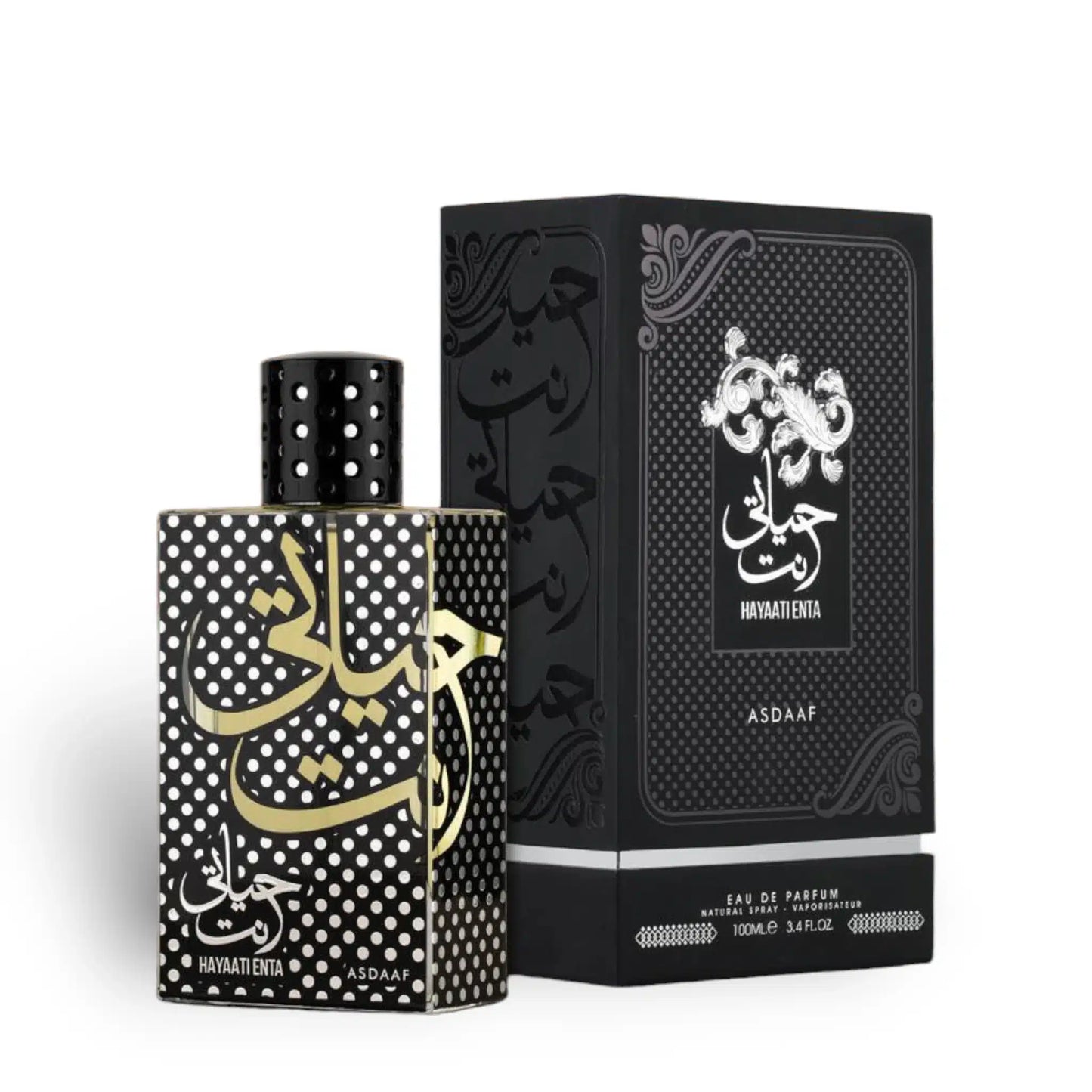 Asdaaf Hayaati Enta100ml Eau de Parfum by Asdaaf bottle and box