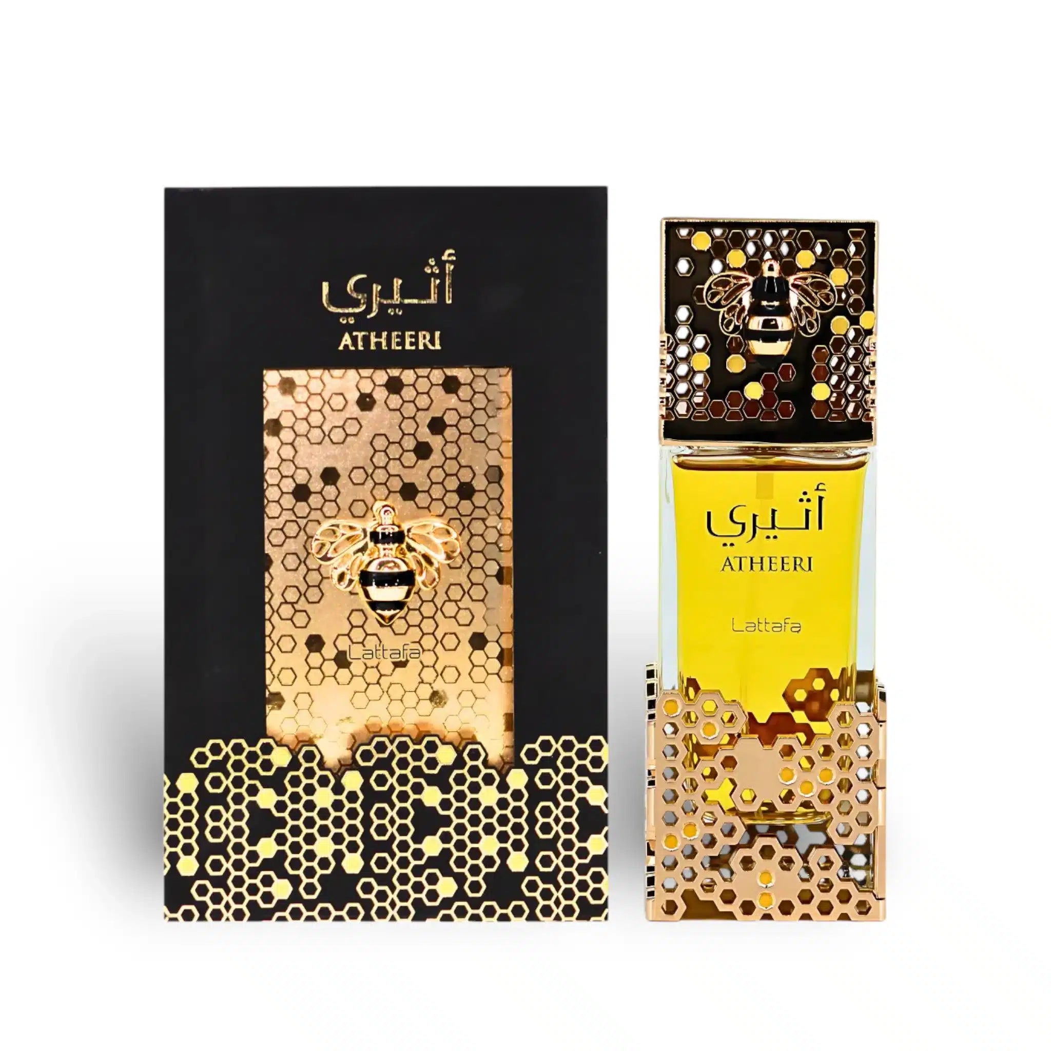 Atheeri 100ml Eau de Parfum by Lattafa bottle and box