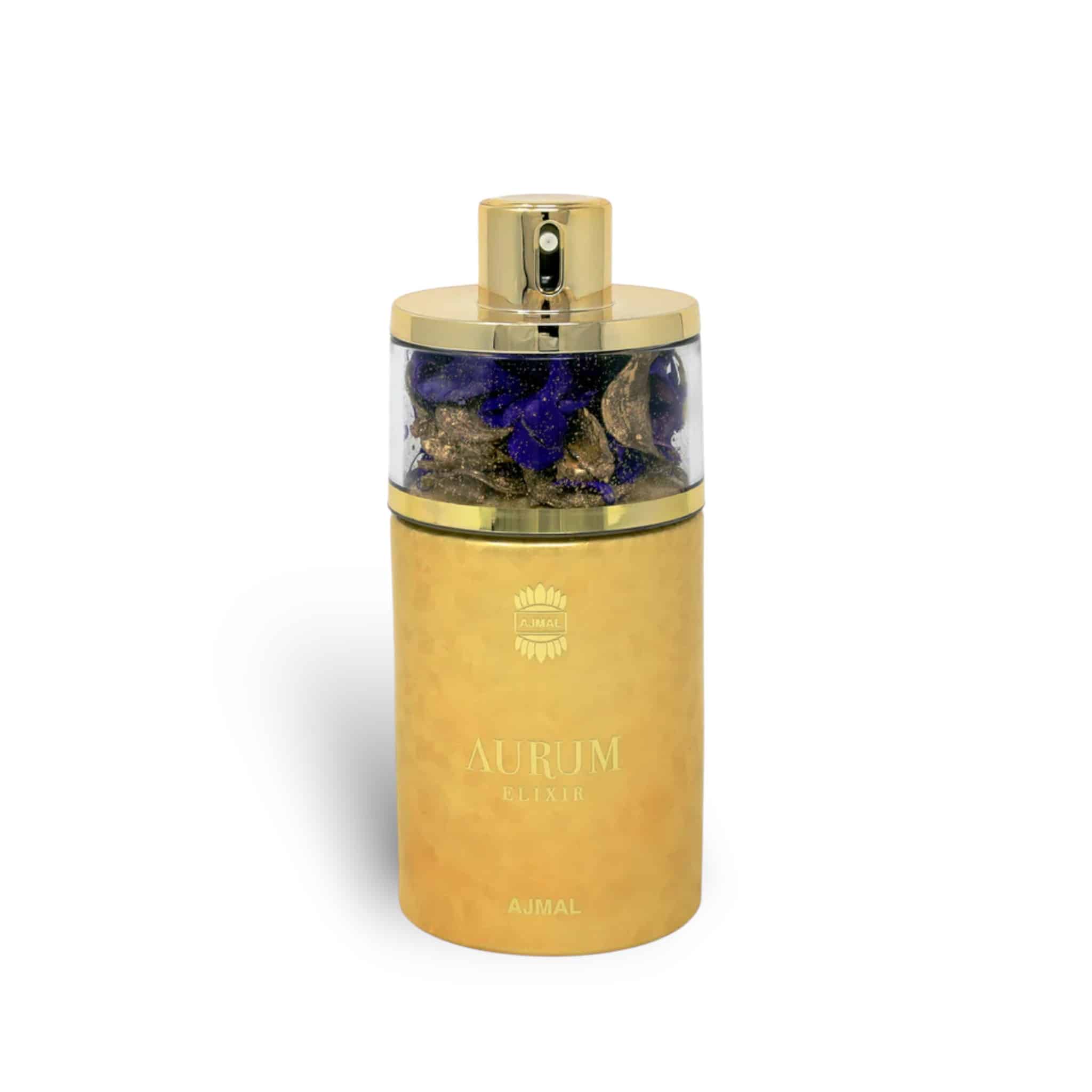 Aurum Elixir 75ml Eau de Parfum by Ajmal bottle and box