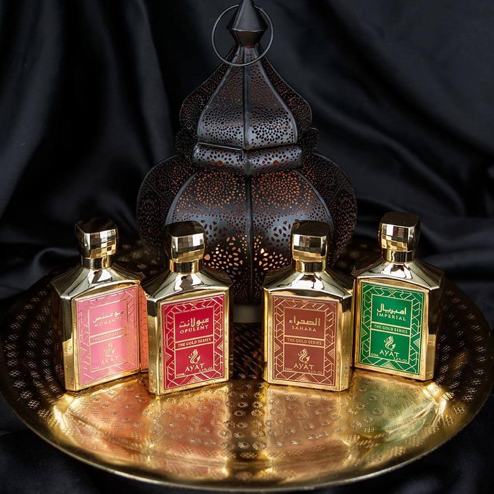 Sahara The Gold Series 100ml Eau de Parfum by Ayat perfume bottle close up