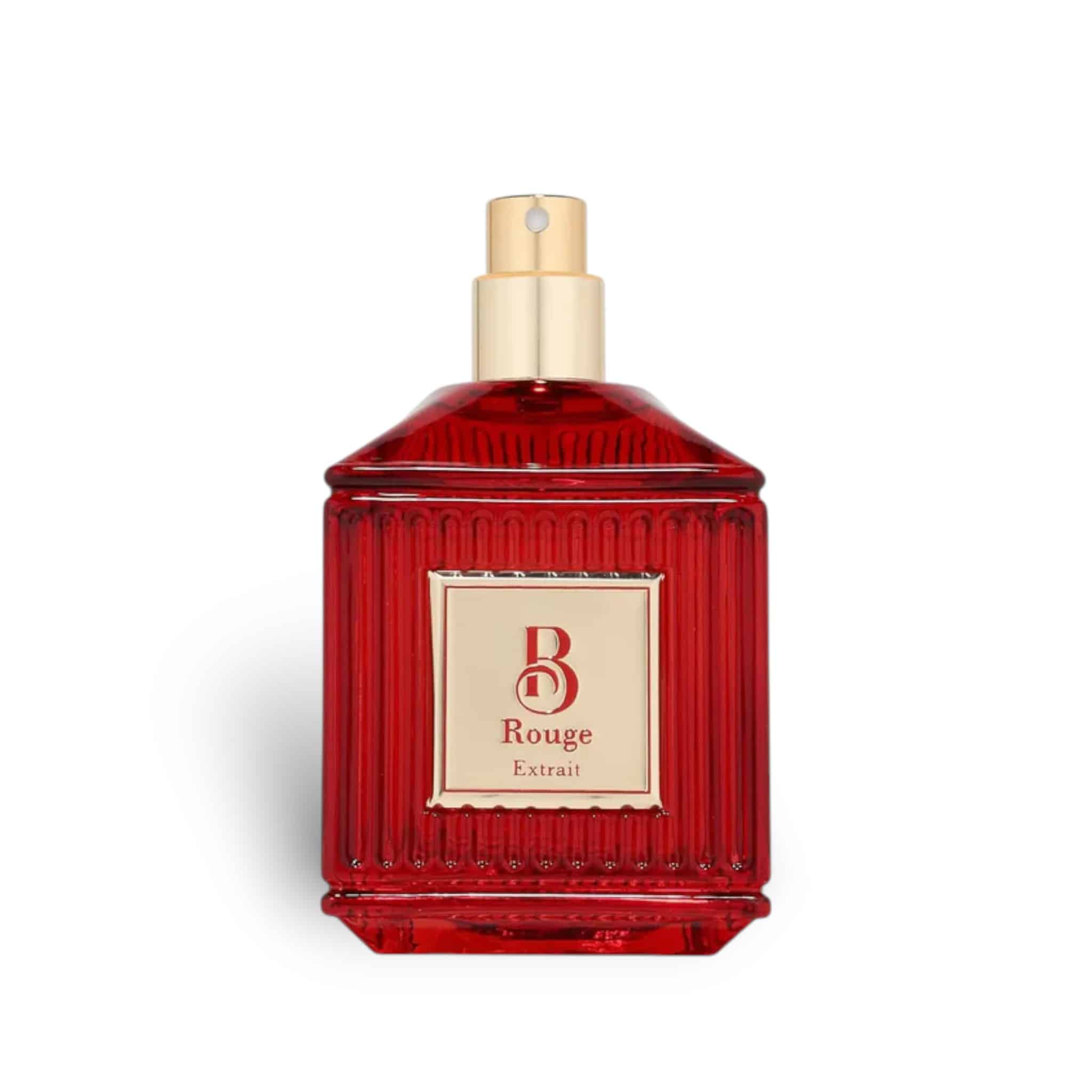 B Rouge 100ml Extrait de Parfum by Fragrance World bottle and box