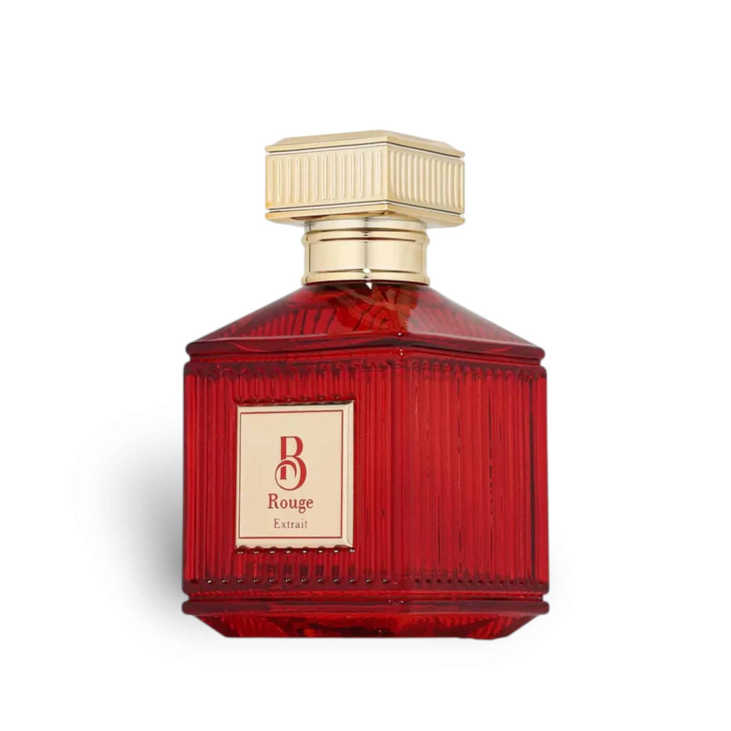 B Rouge 100ml Extrait de Parfum by Fragrance World perfume bottle close up