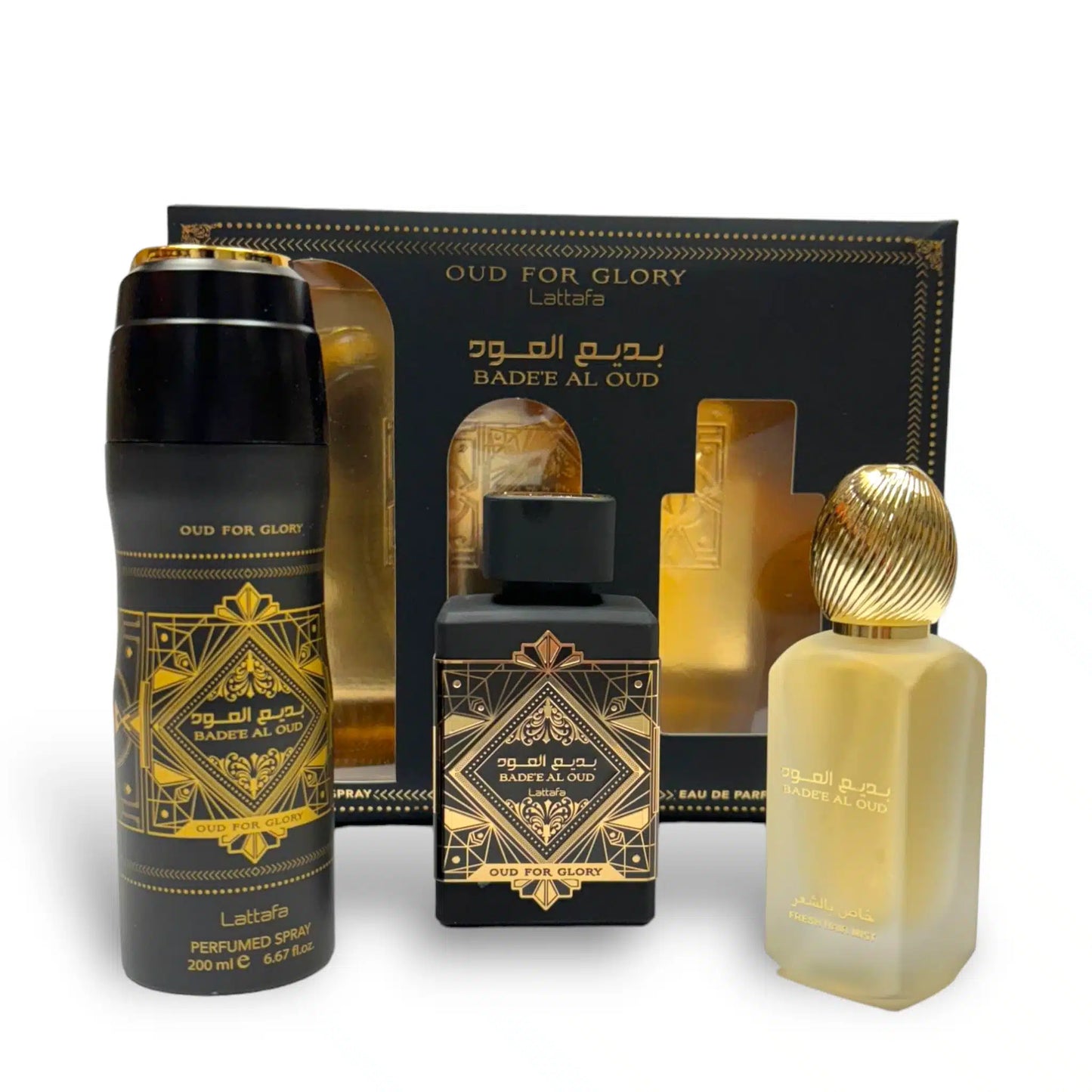 Bade'e Al Oud (Oud for Glory) Gift Set by Lattafa Arabian perfume product image