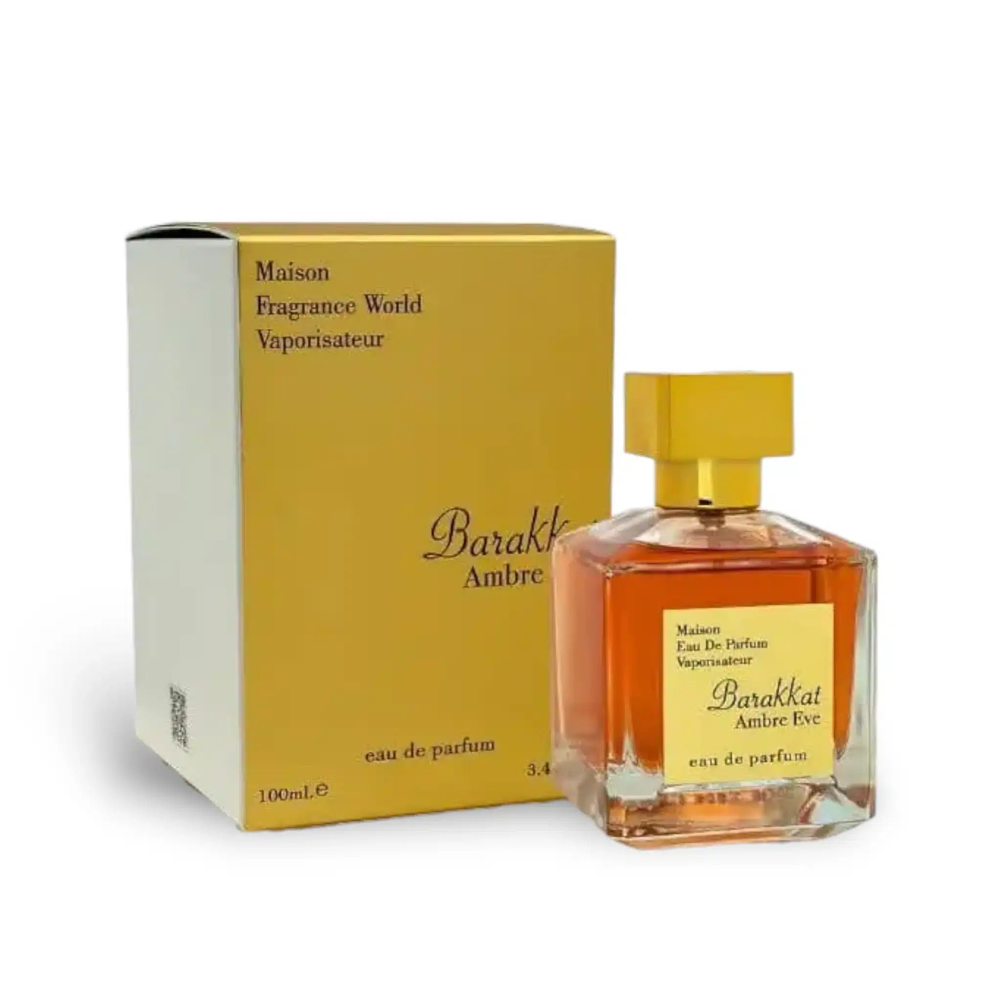 Barakkat Ambre Eve 100ml Eau de Parfum by Fragrance World bottle and box