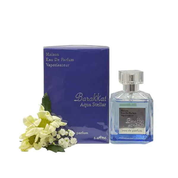 Barakkat Aqua Stellar 100ml Eau de Parfum by Fragrance World perfume bottle close up