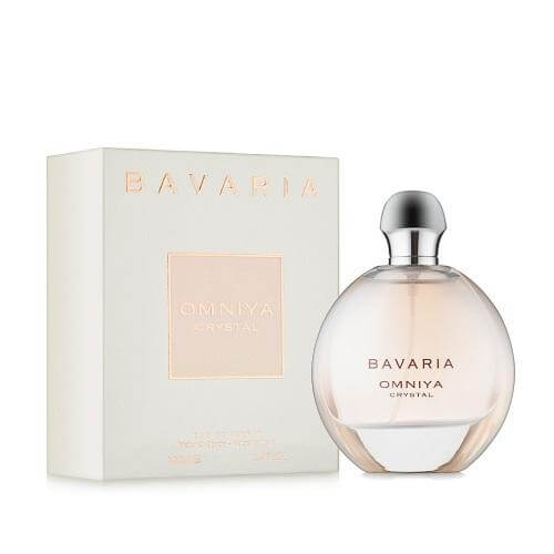 Bavaria Omniya Crystal 100ml Eau de Parfum by Fragrance World bottle and box