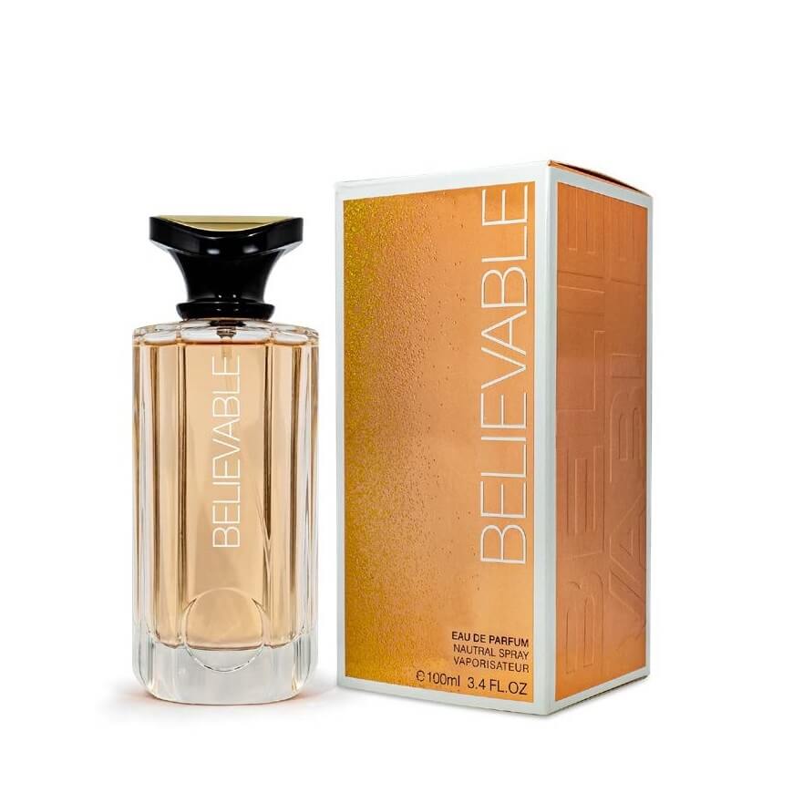 Believable 100ml Eau de Parfum by Fragrance World bottle and box