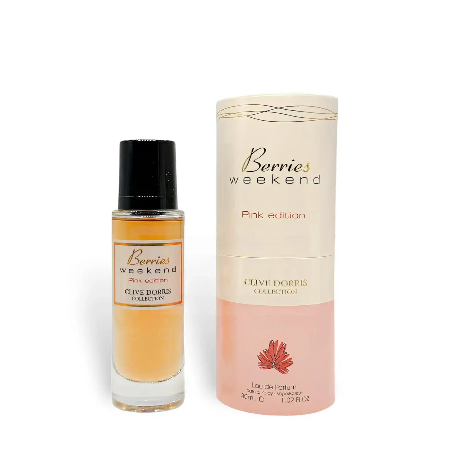 Berries Weekend Pink Edition (Clive Dorris Collection) 30ml Eau de Parfum by Fragrance World bottle and box
