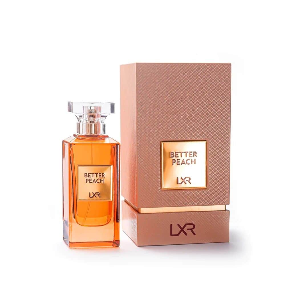 Better Peach 100ml Eau de Parfum by LXR bottle and box