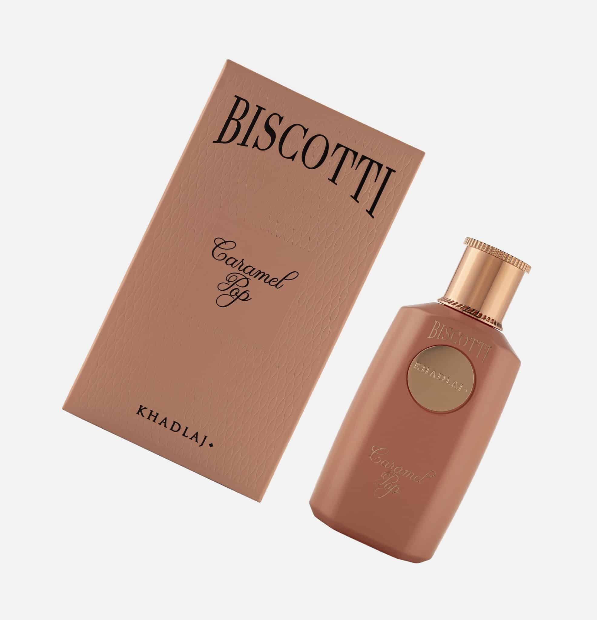 Biscotti Caramel Pop 100ml Extrait de Parfum by Khadlaj perfume bottle close up