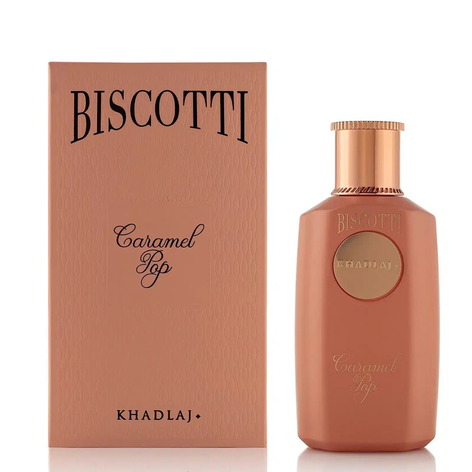 Biscotti Caramel Pop 100ml Extrait de Parfum by Khadlaj bottle and box