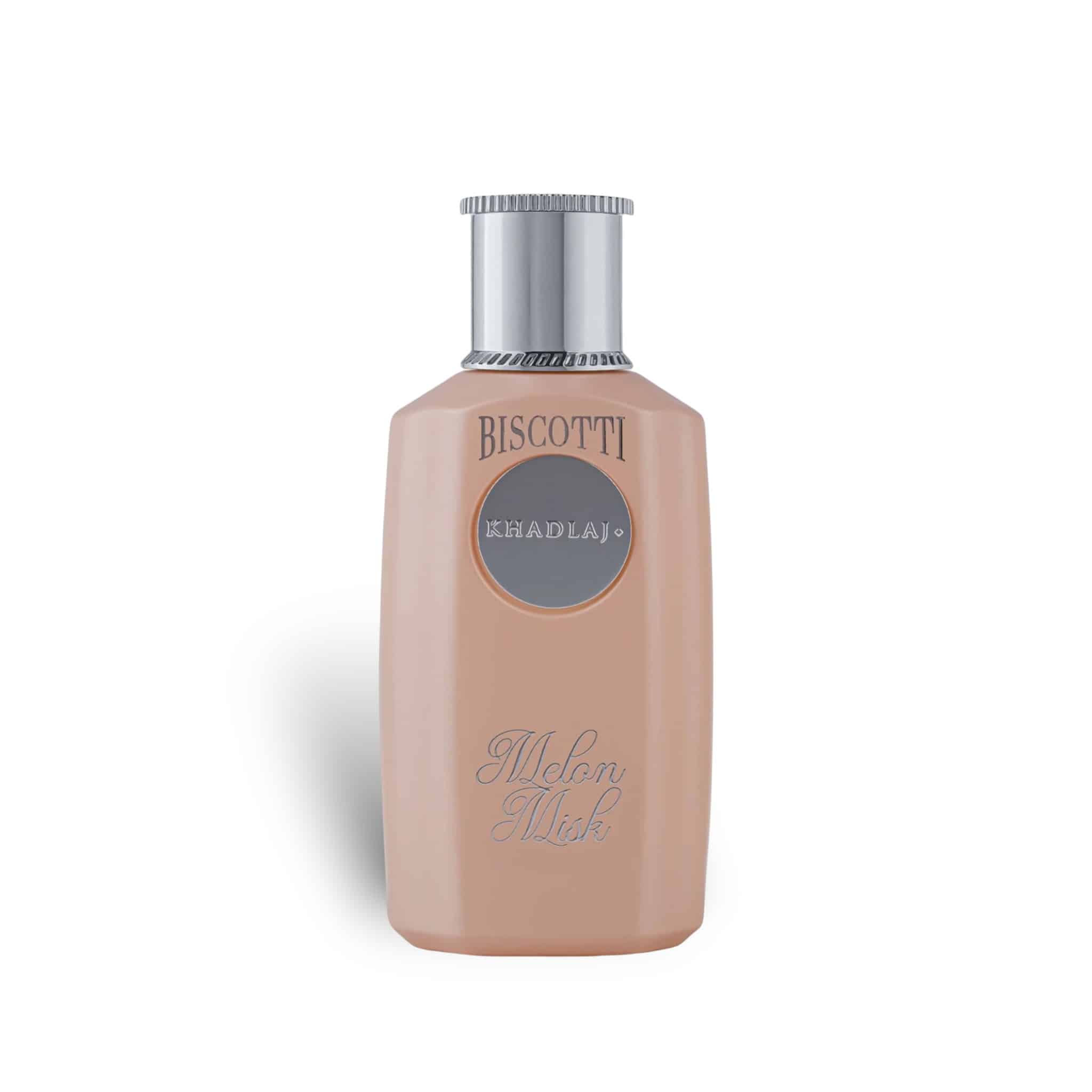 Biscotti Melon Misk 100ml Extrait de Parfum by Khadlaj fragrance packaging front view