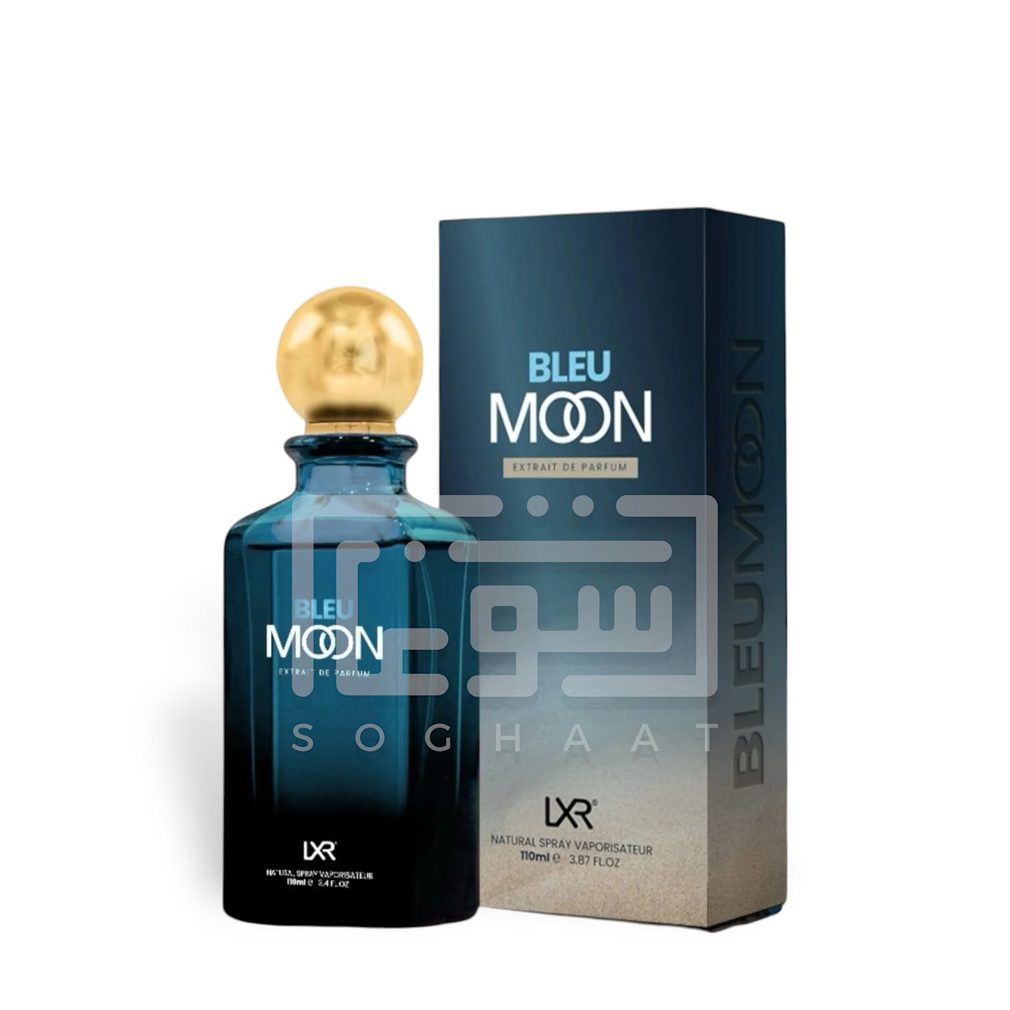 Bleu Moon 100ml Extrait de Parfum by LXR bottle and box