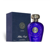 Blue Oud 100ml Eau de Parfum by Lattafa bottle and box