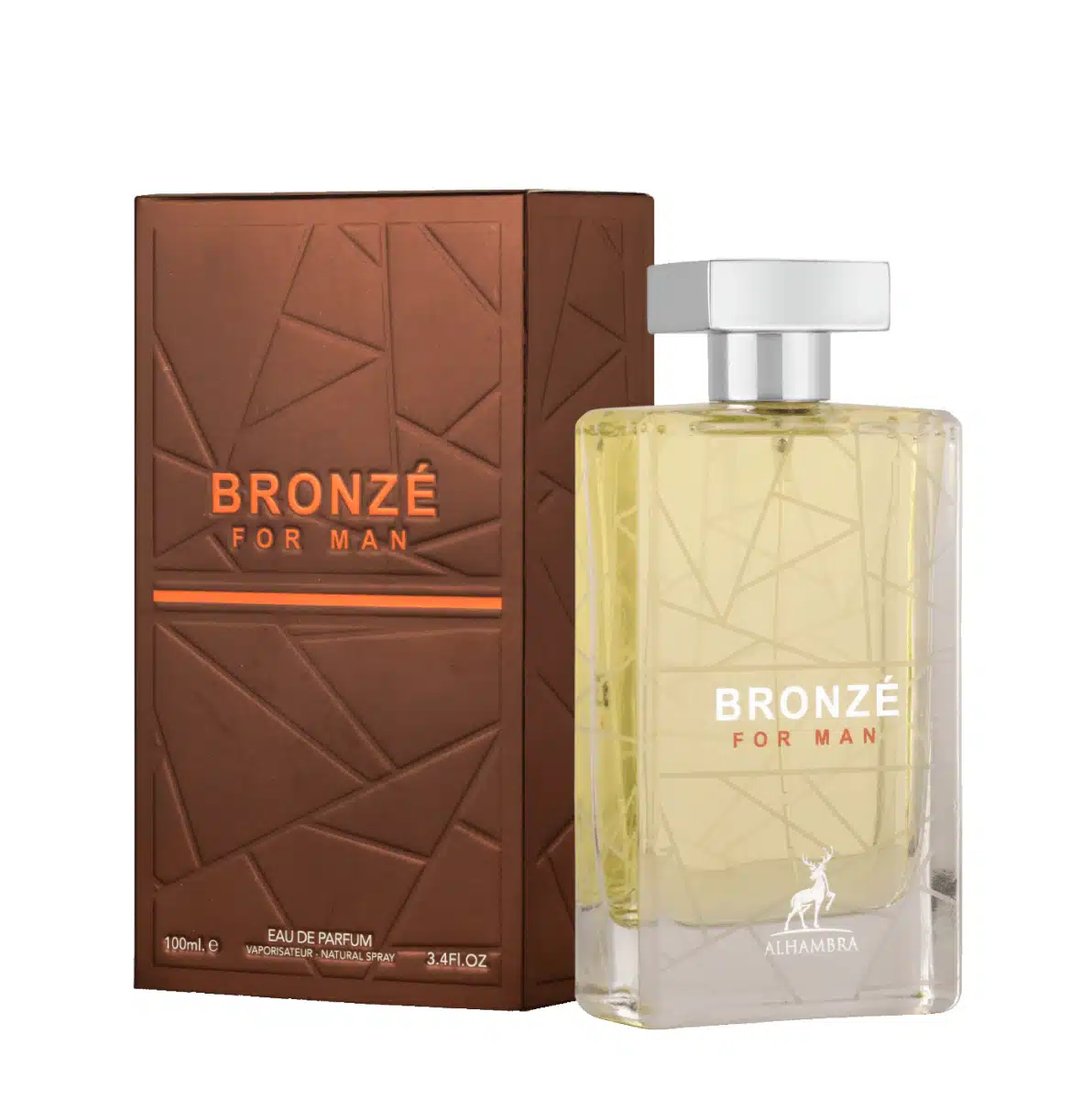 Bronze for Man 100ml Eau de Parfum by Maison Alhambra bottle and box