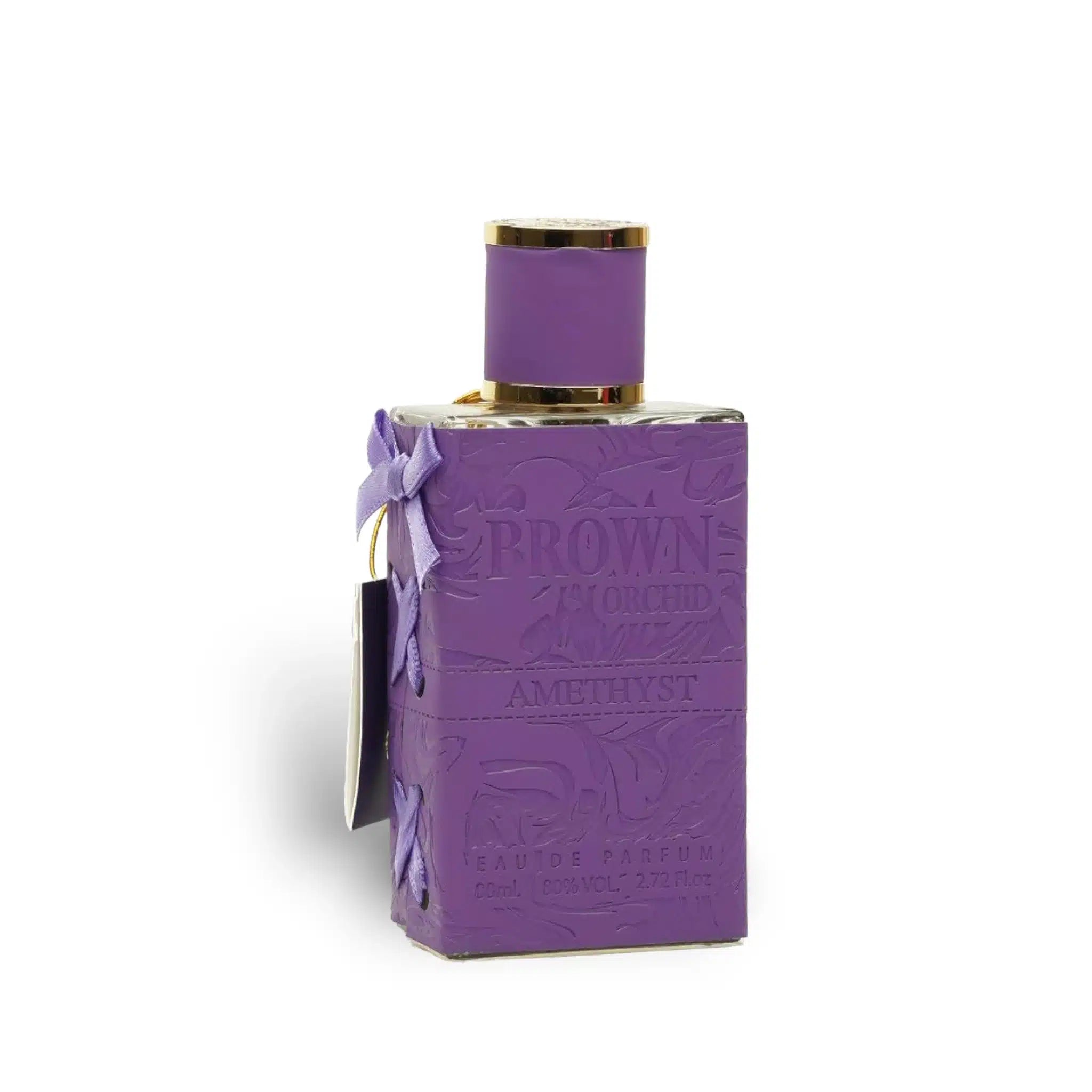 Brown Orchid Amethyst 80ml Eau de Parfum by Fragrance World fragrance packaging front view