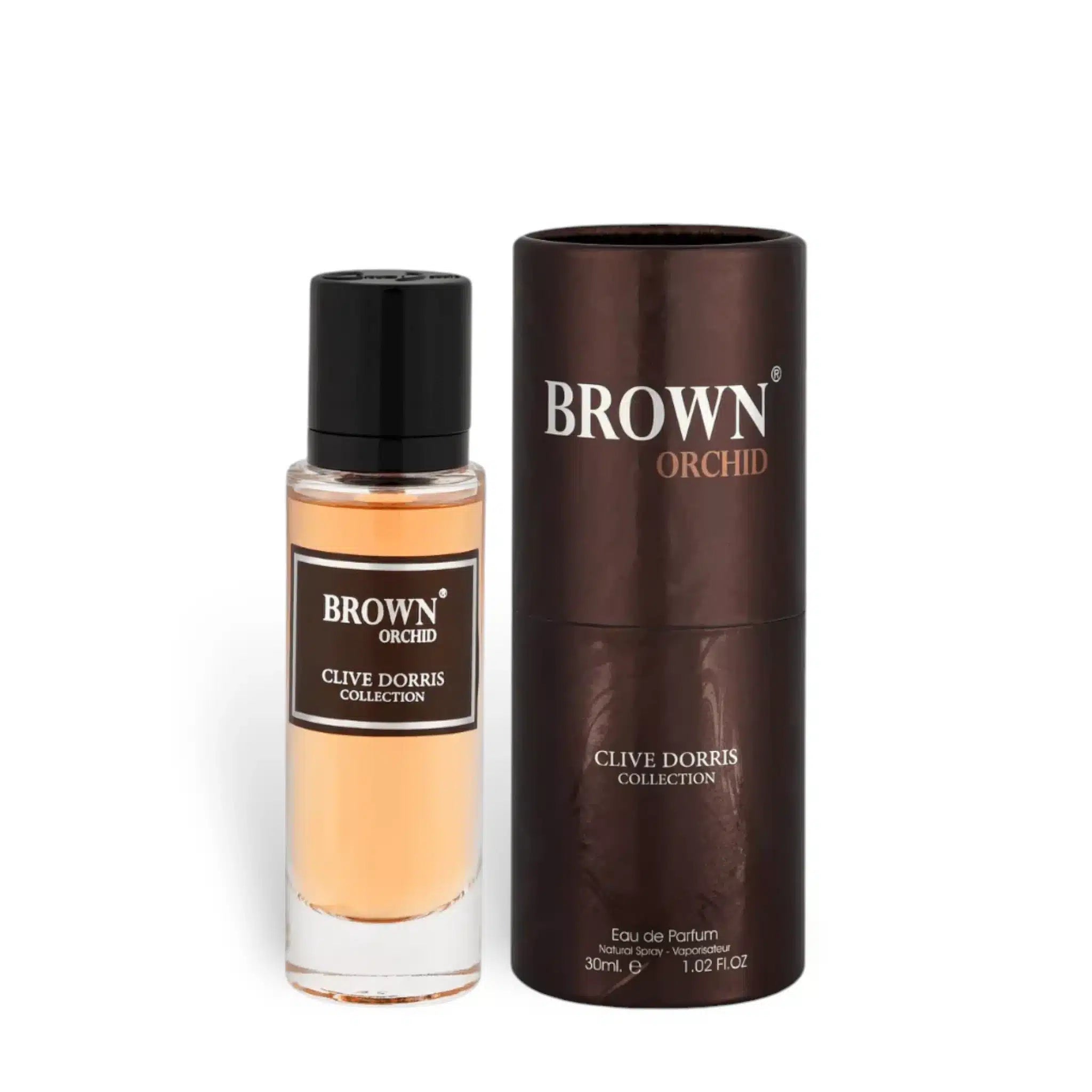 Brown Orchid (Clive Dorris Collection) 30ml Eau de Parfum by Fragrance World bottle and box
