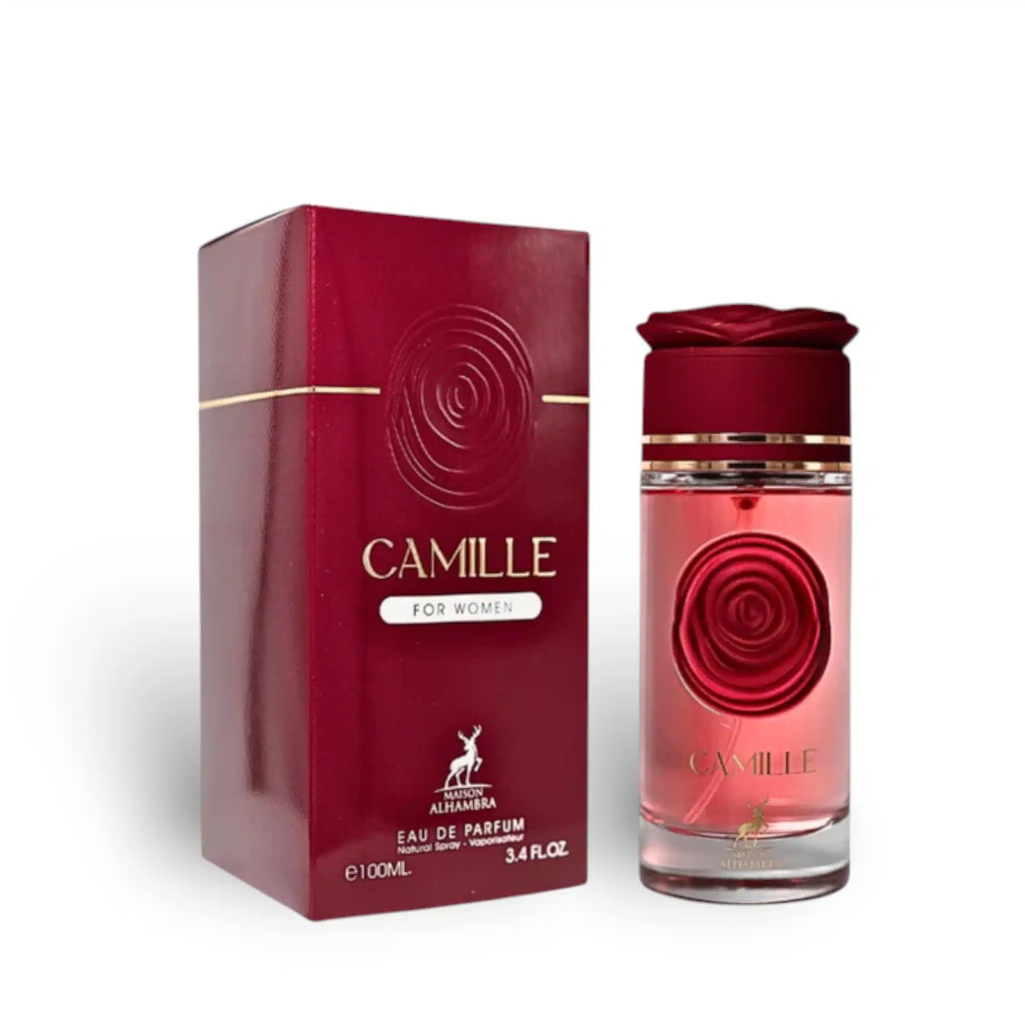 Camille 100ml Eau de Parfum by Maison Alhambra bottle and box