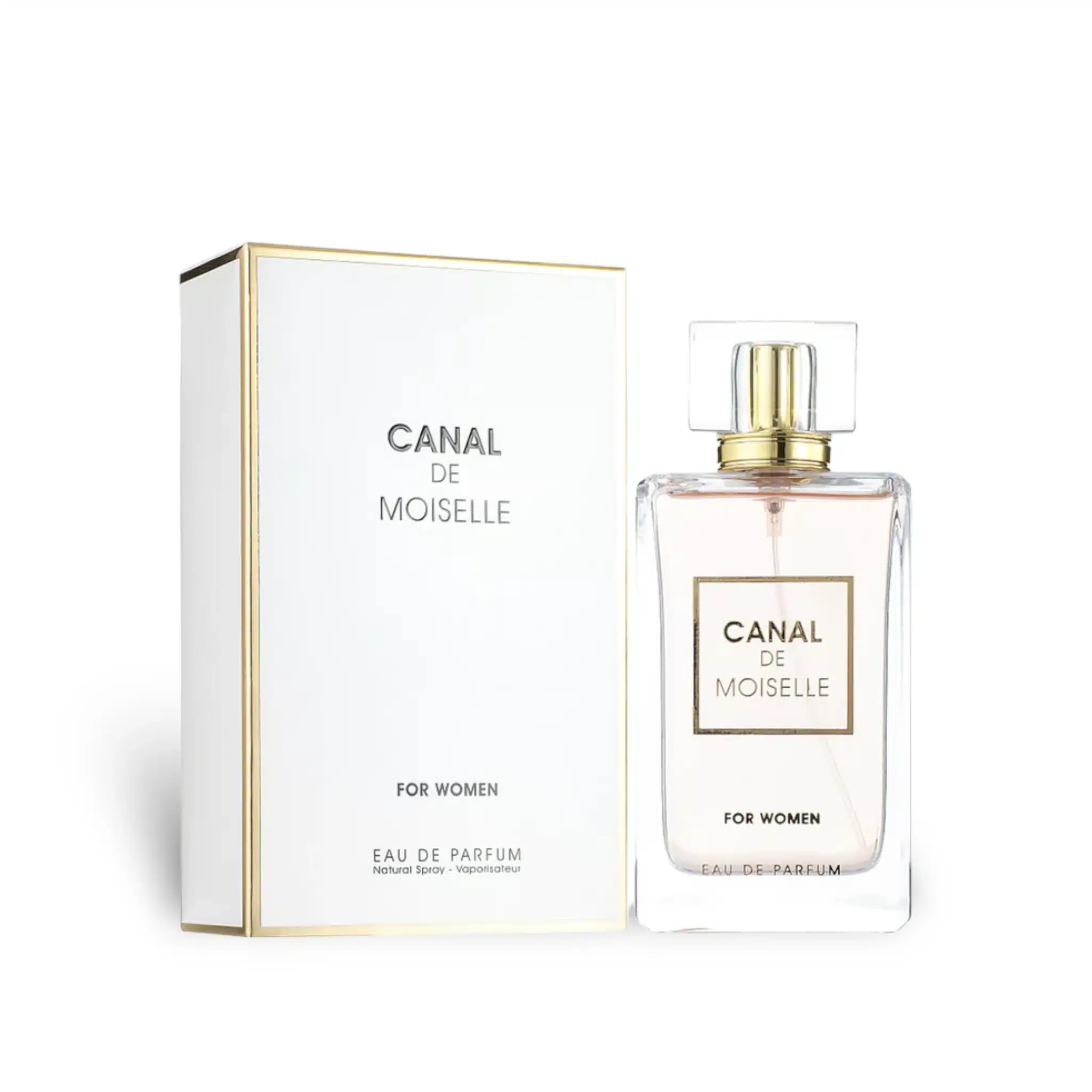 Canal De Moiselle 100ml Eau de Parfum by Fragrance World bottle and box