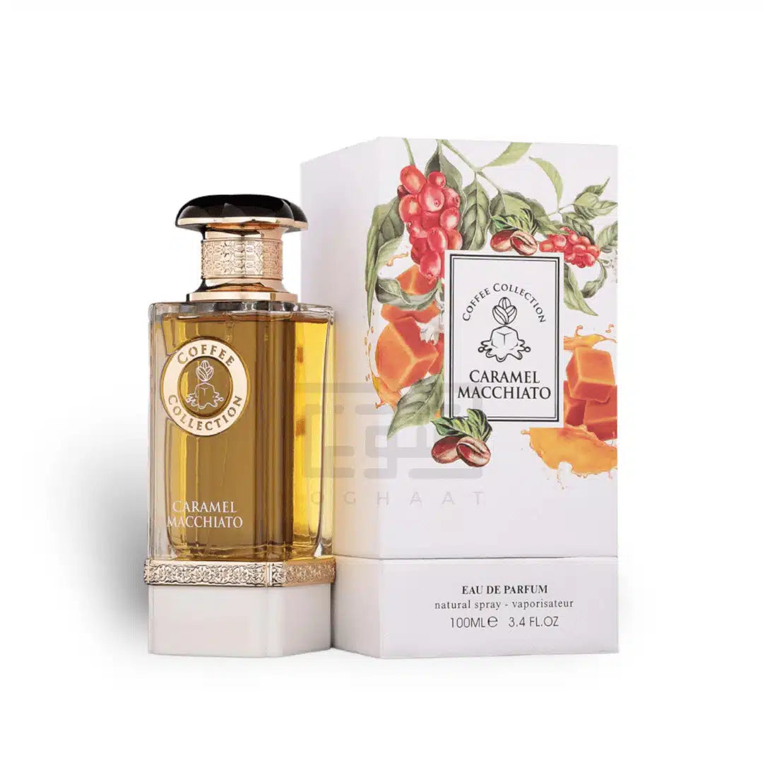 Caramel Macchiato (Coffee Collection) 100ml Eau de Parfum by Fragrance World bottle and box