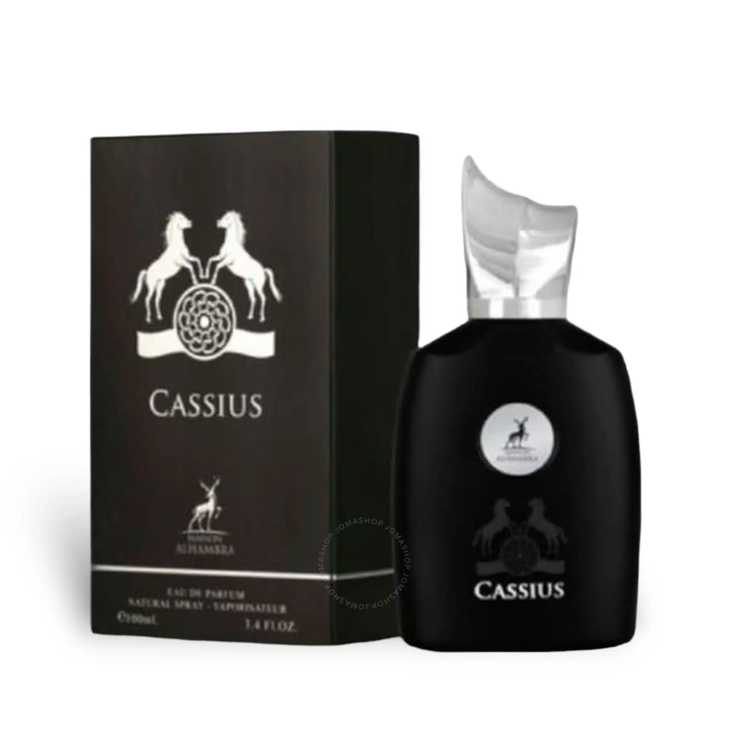 Cassius 100ml Eau de Parfum by Maison Alhambra bottle and box