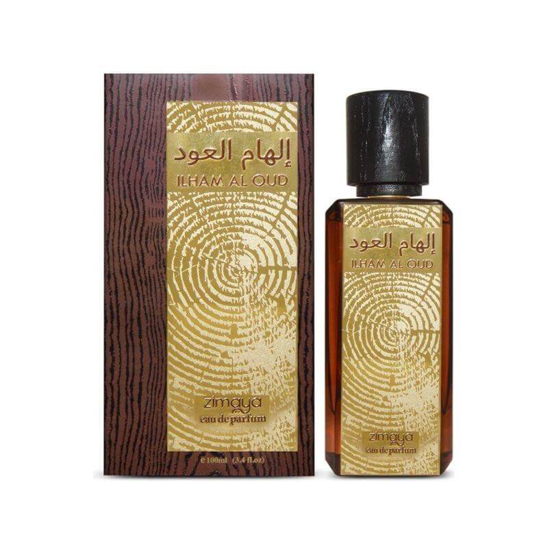 Zimaya Ilham Al Oud 100ml Eau de Parfum by Zimaya bottle and box