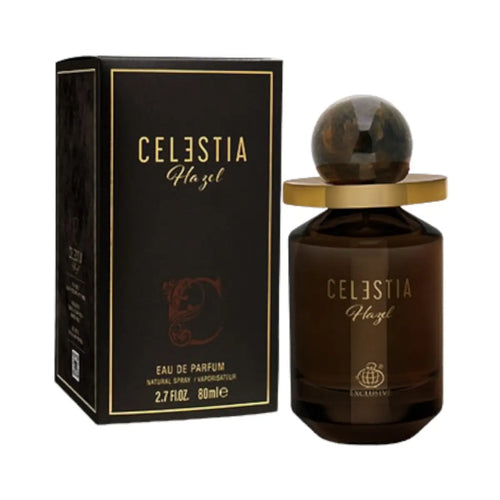 Celestia Hazel 80ml Eau de Parfum by Fragrance World bottle and box