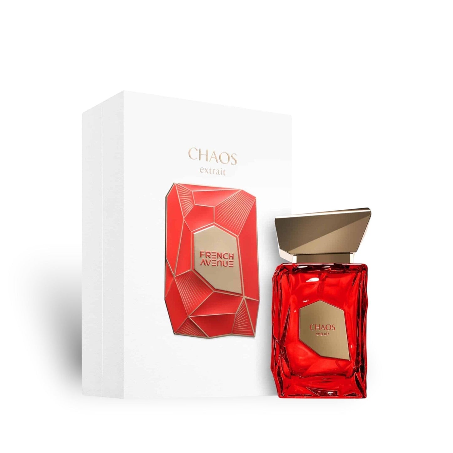 Chaos 100ml Extrait de Parfum by French Avenue bottle and box