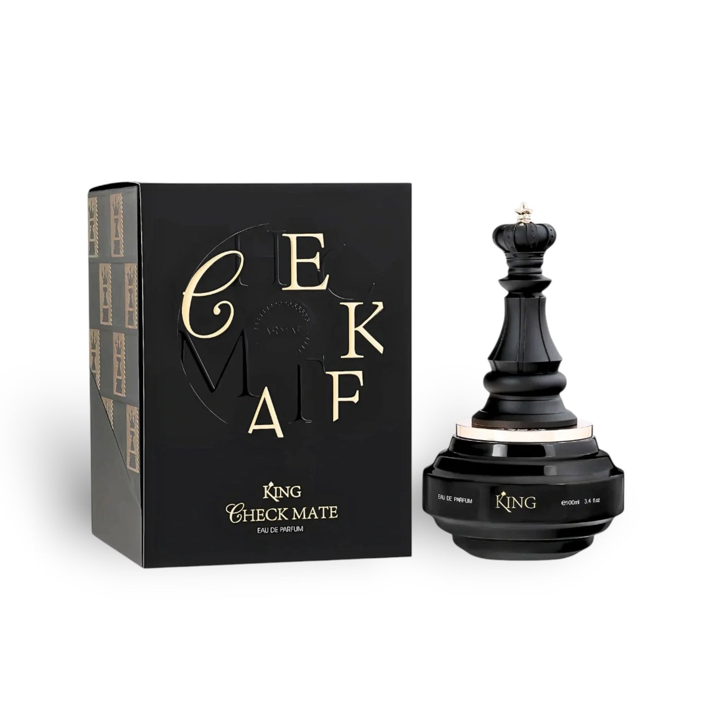 Checkmate King 100ml Eau de Parfum by Armaf perfume bottle close up