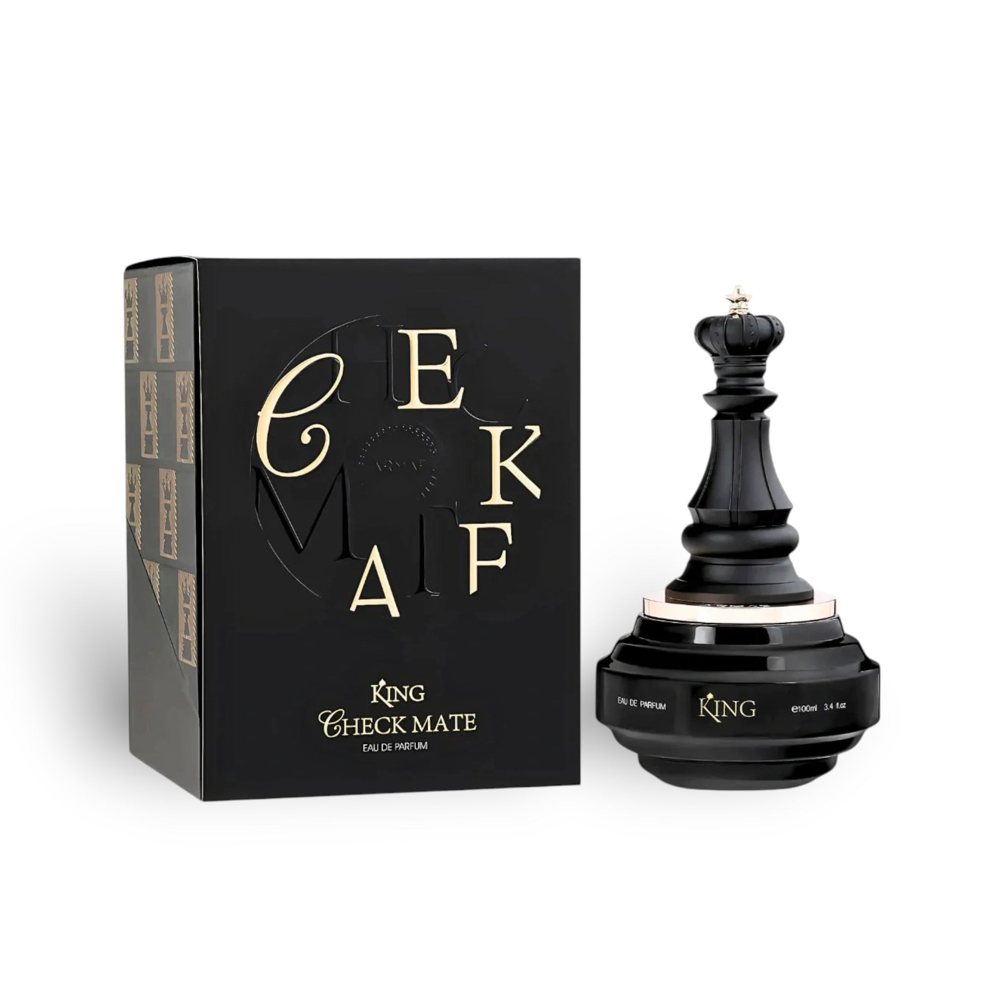 Checkmate King 100ml Eau de Parfum by Armaf perfume bottle close up