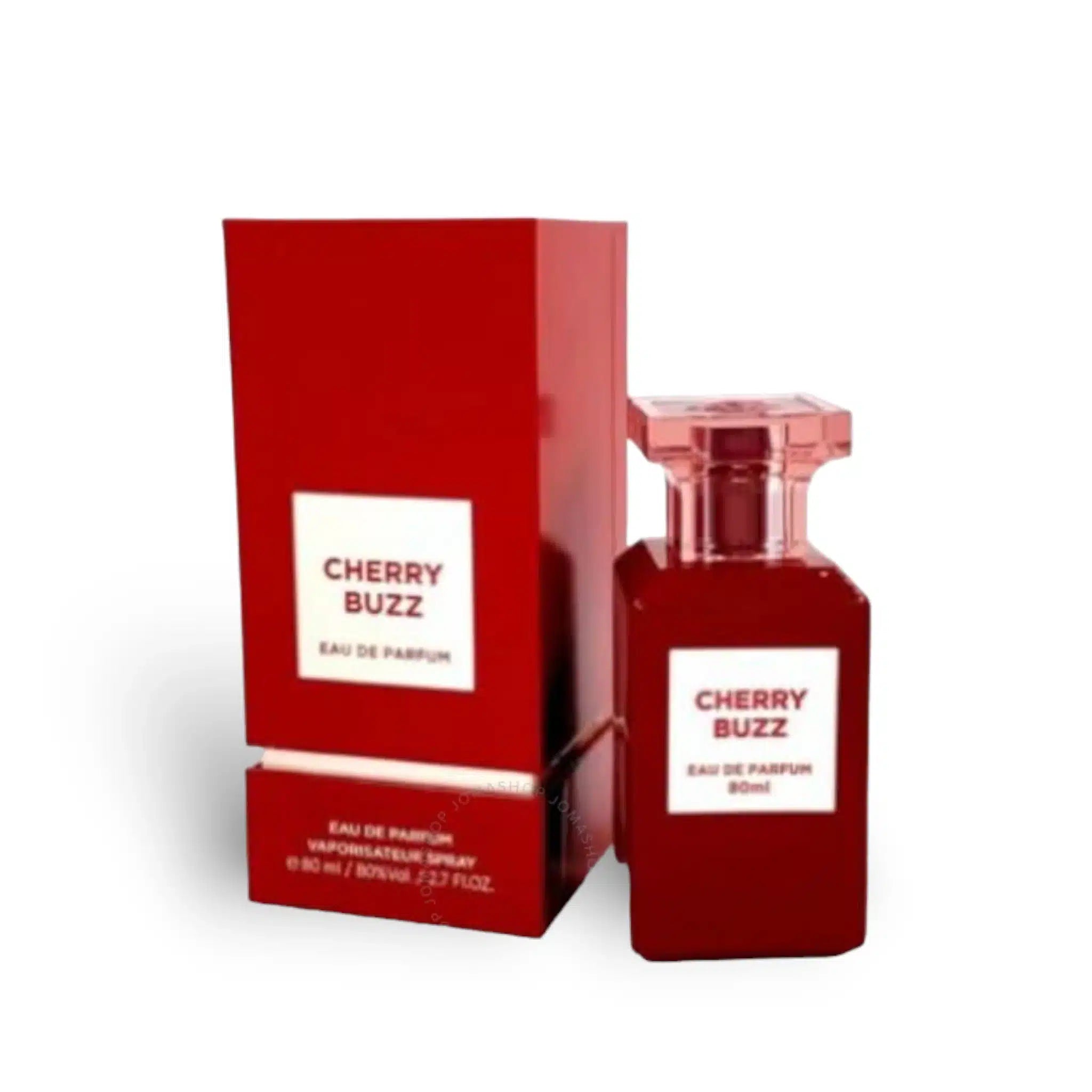 Cherry Buzz 80ml Eau de Parfum by Fragrance World bottle and box