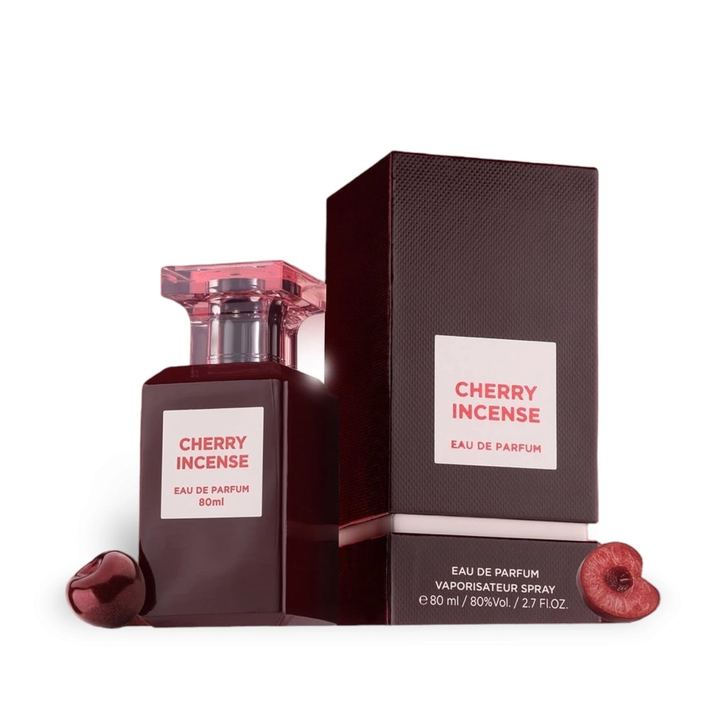 Cherry 80ml Eau de Parfum by Fragrance World bottle and box