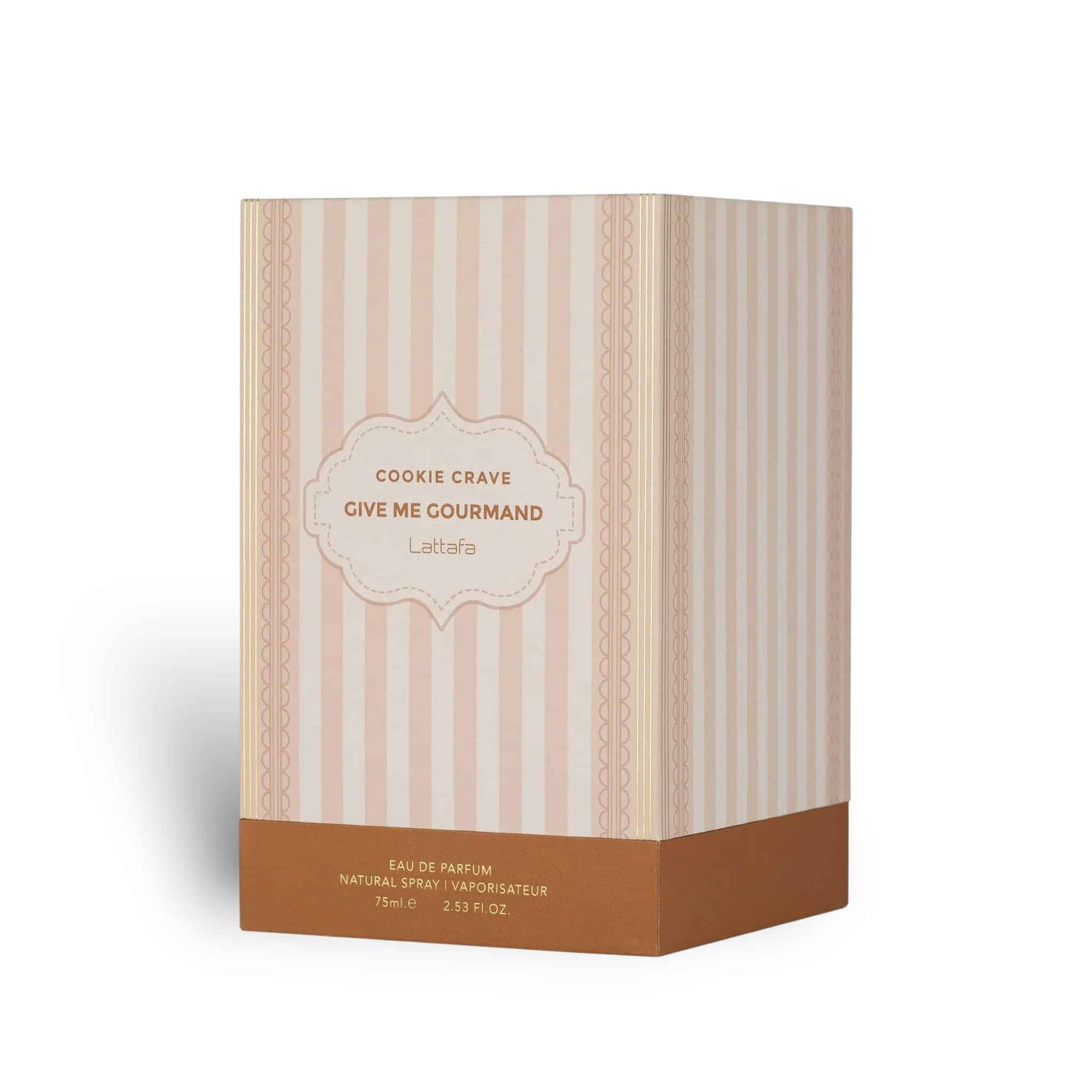 Cookie Crave (Give Me Gourmand) 75ml Eau de Parfum by Lattafa perfume bottle close up