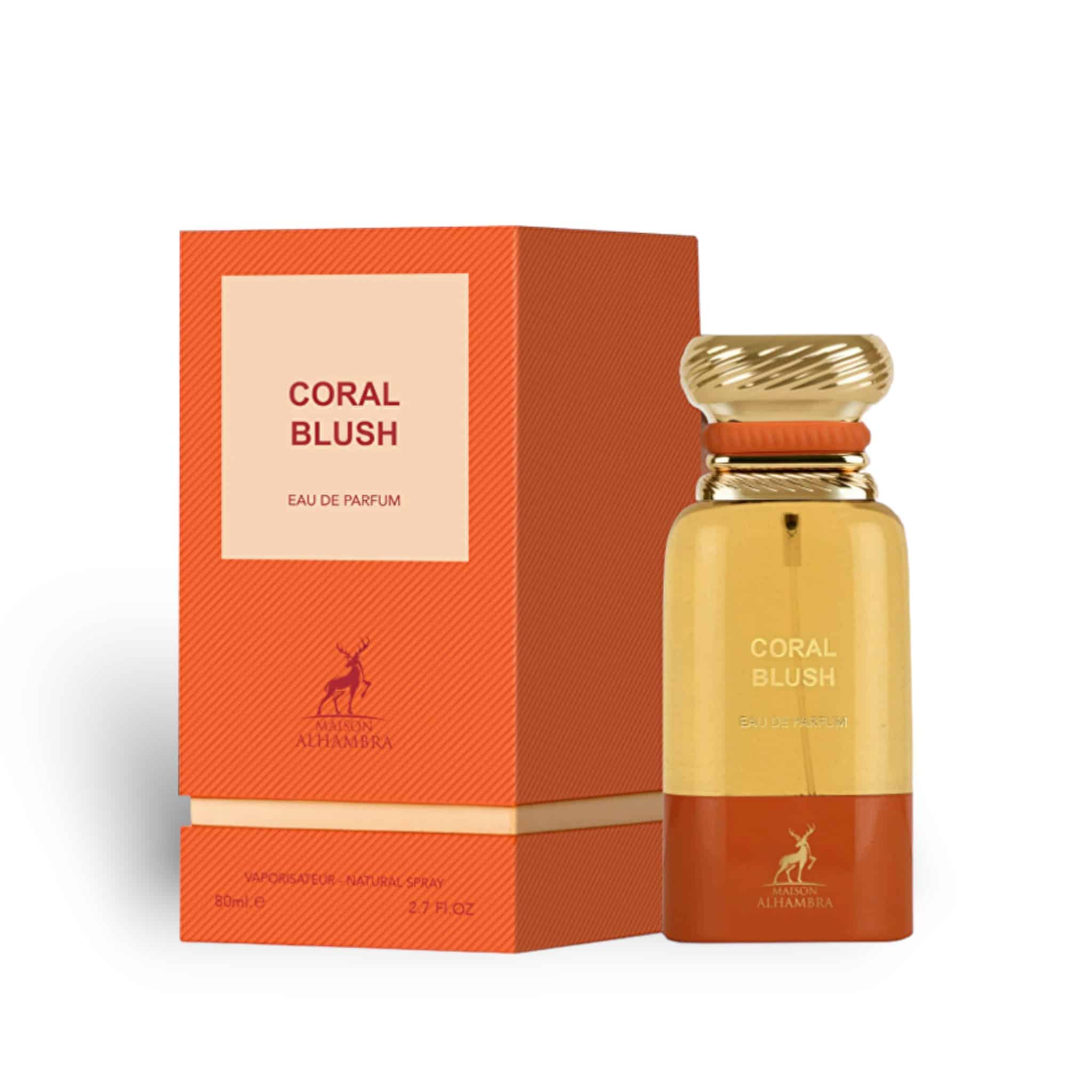 Coral Blush (Bright Peach) 80ml Eau de Parfum by Maison Alhambra bottle and box