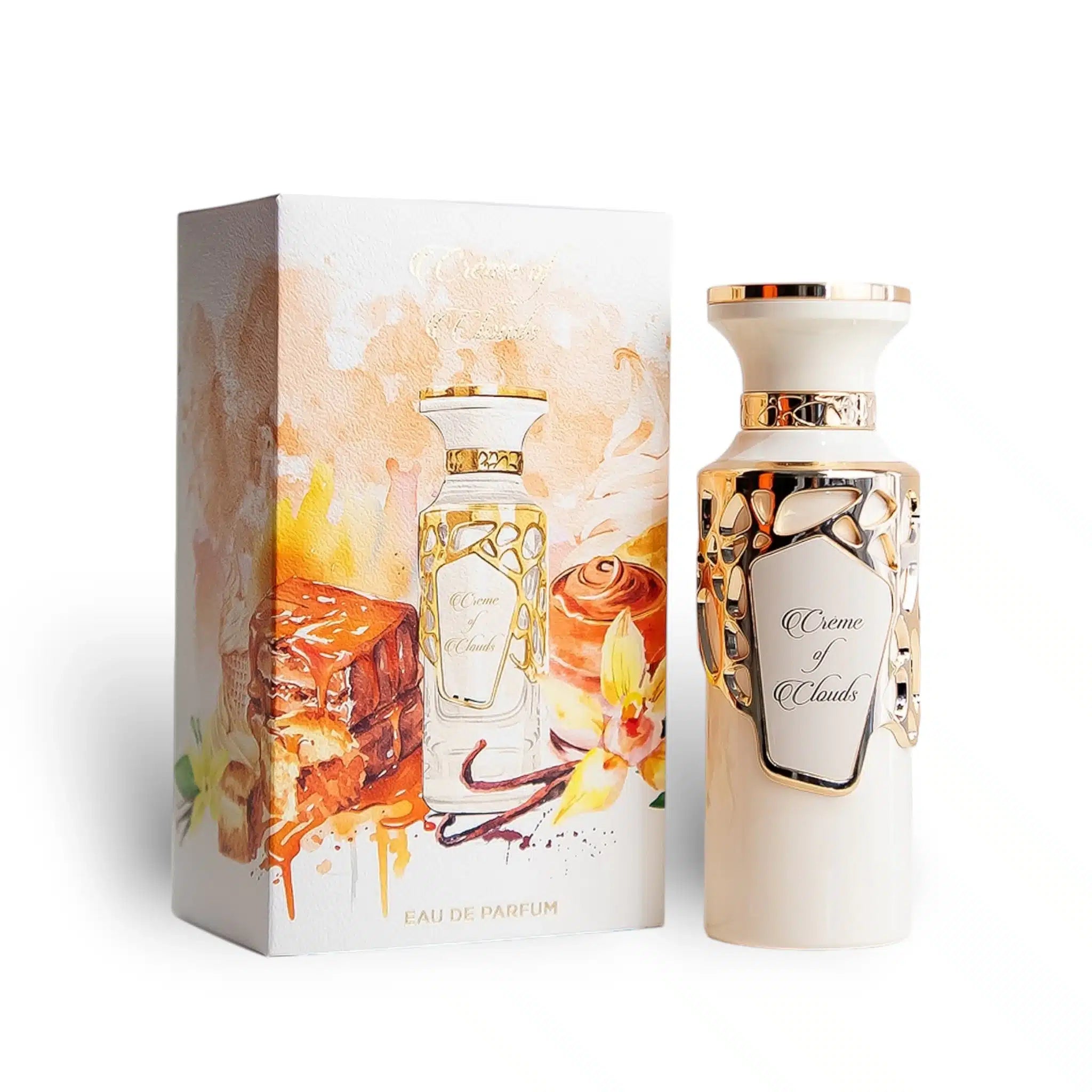 Creme Of Clouds 100ml Eau de Parfum by Fragrance World bottle and box