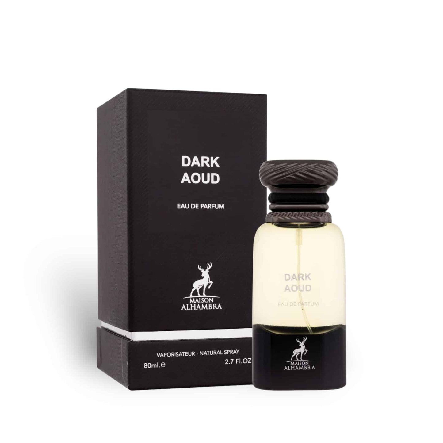 Dark Aoud (Woody Oud) 80ml Eau de Parfum by Maison Alhambra bottle and box