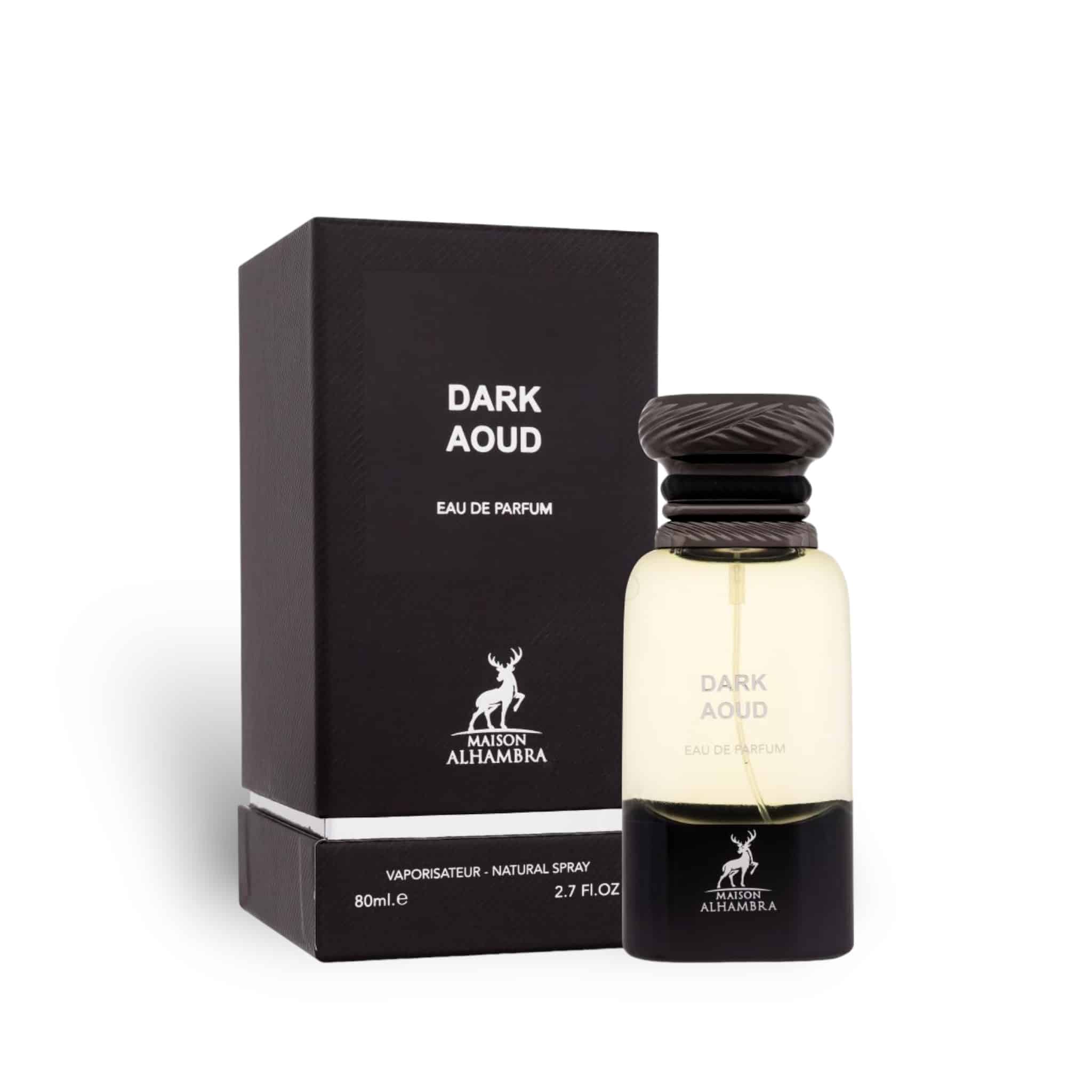 Dark Aoud (Woody Oud) 80ml Eau de Parfum by Maison Alhambra bottle and box