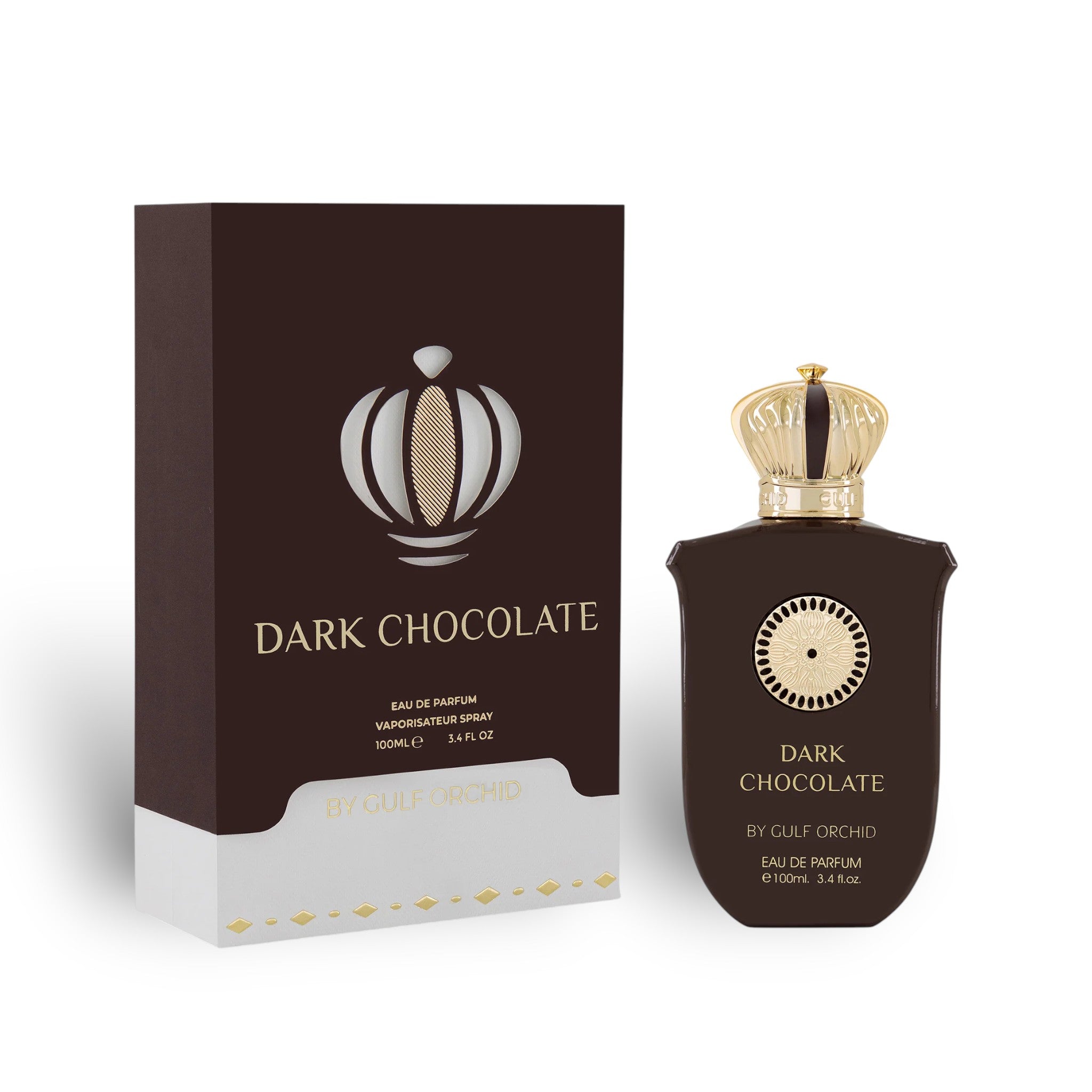 Dark Chocolate 100ml Eau de Parfum by Gulf Orchid bottle and box