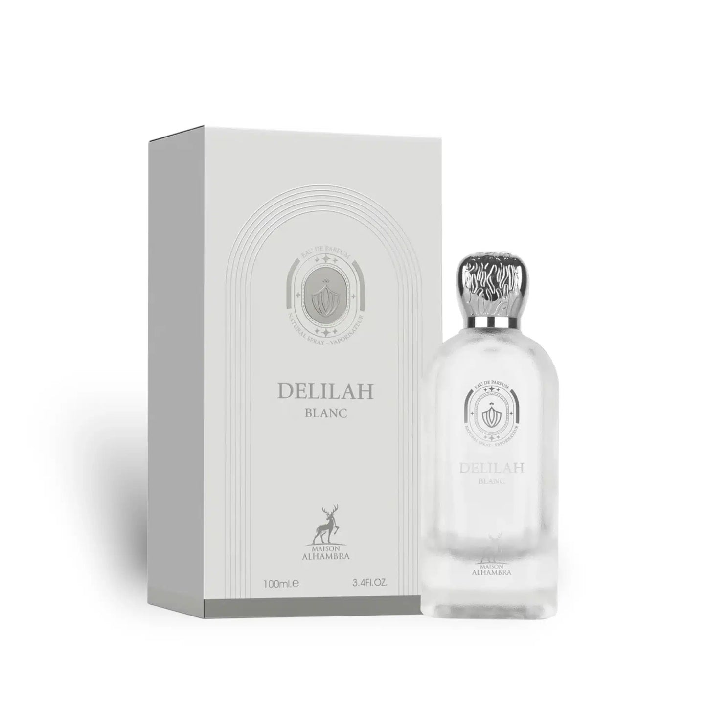 Delilah Blanc 100ml Eau de Parfum by Maison Alhambra bottle and box