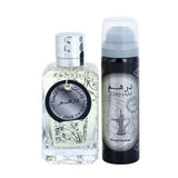 Dirham Silver with 100ml Body Spray by Ard Al Zaafaran deodorant spray front view