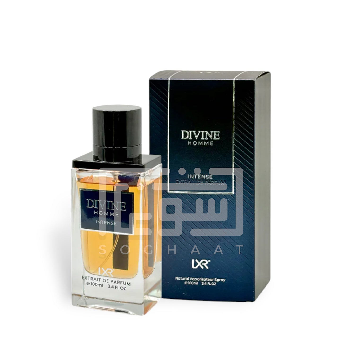 Divine Homme Intense 100ml Extrait de Parfum by LXR bottle and box