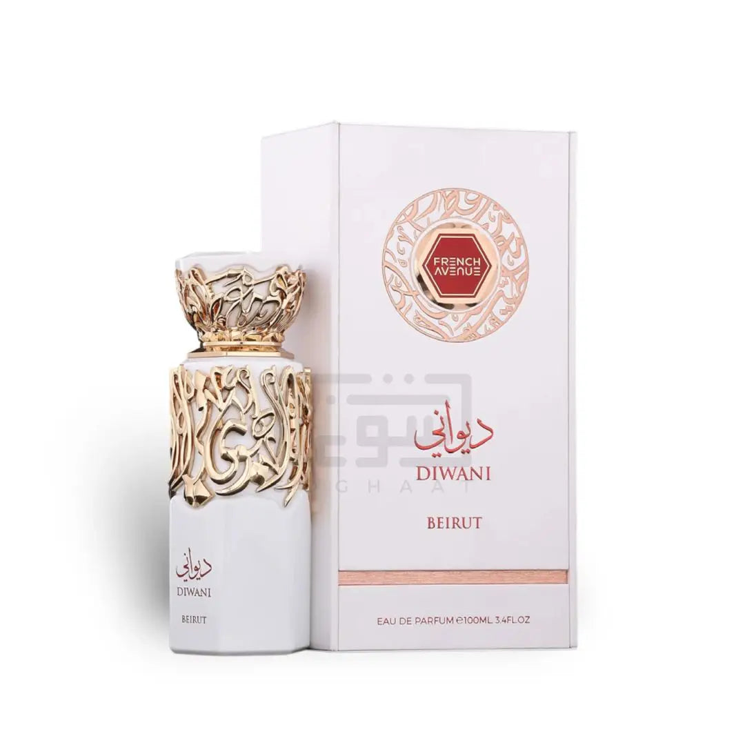 Diwani Beirut 100ml Eau de Parfum by French Avenue bottle and box