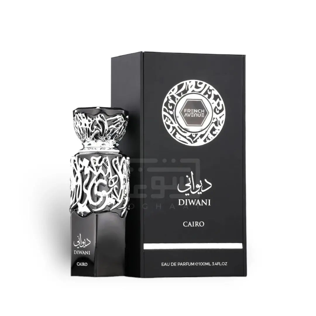 Diwani Cairo 100ml Eau de Parfum by French Avenue bottle and box