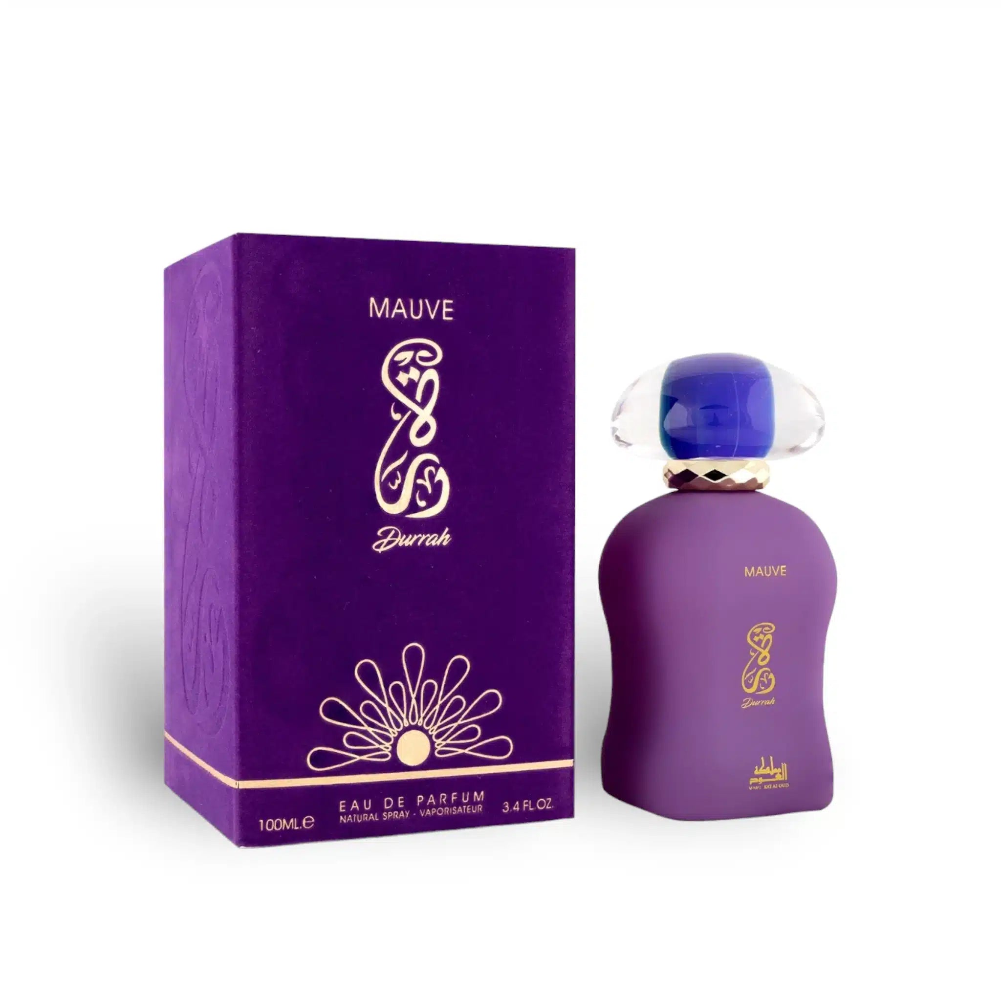 Durrah Mauve 100ml Eau de Parfum by Mamlakat Al Oud bottle and box