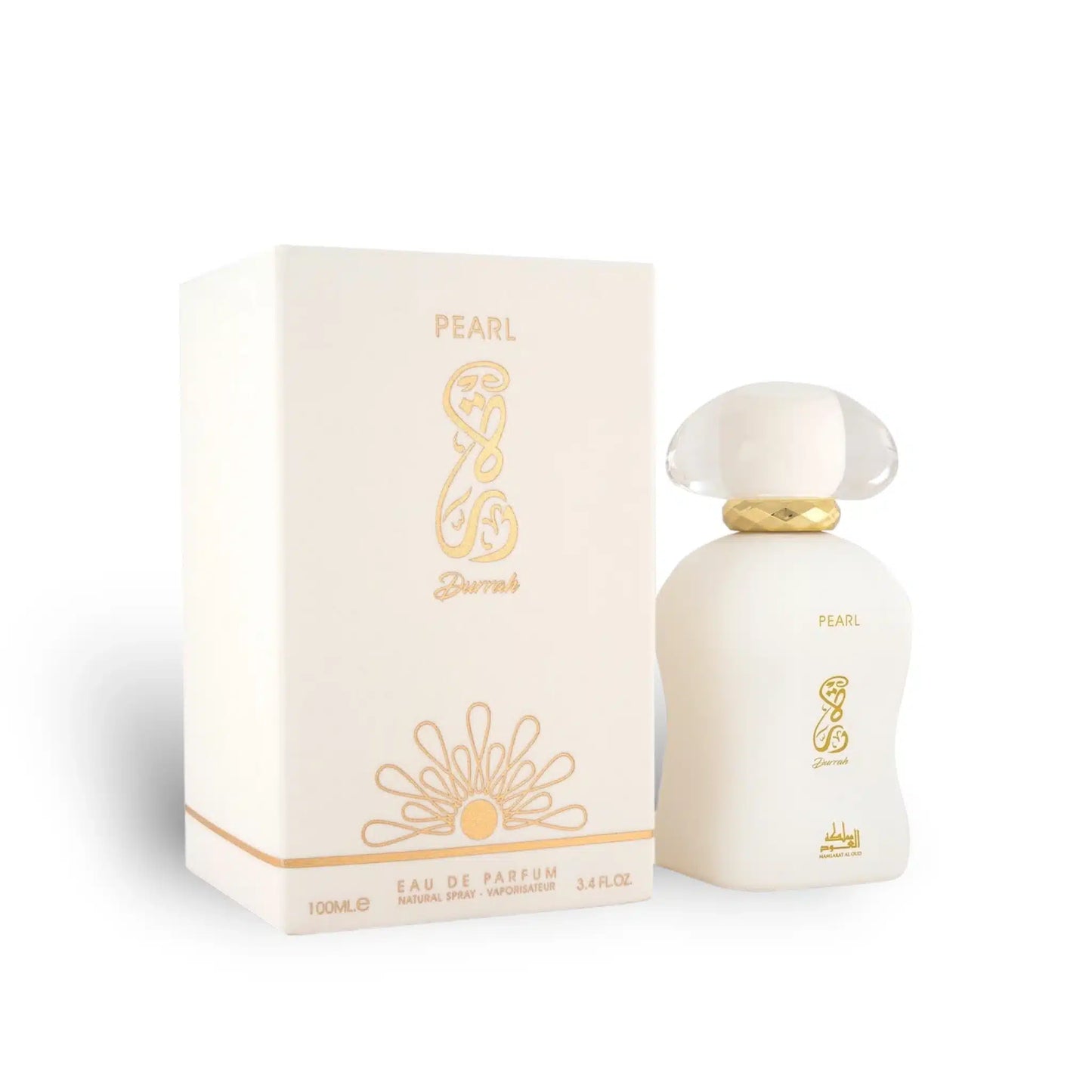 Durrah Pearl 100ml Eau de Parfum by Mamlakat Al Oud bottle and box