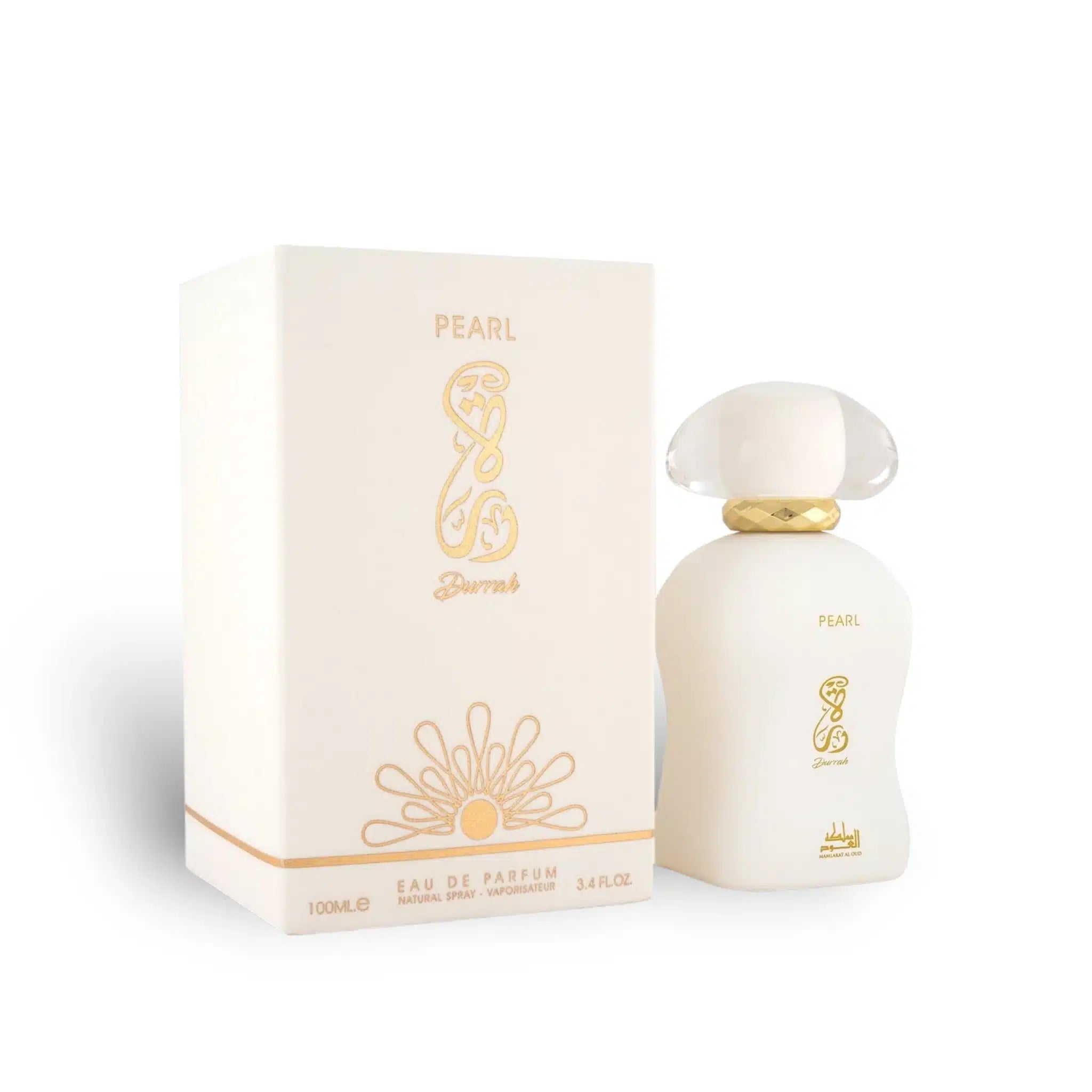 Durrah Pearl 100ml Eau de Parfum by Mamlakat Al Oud bottle and box