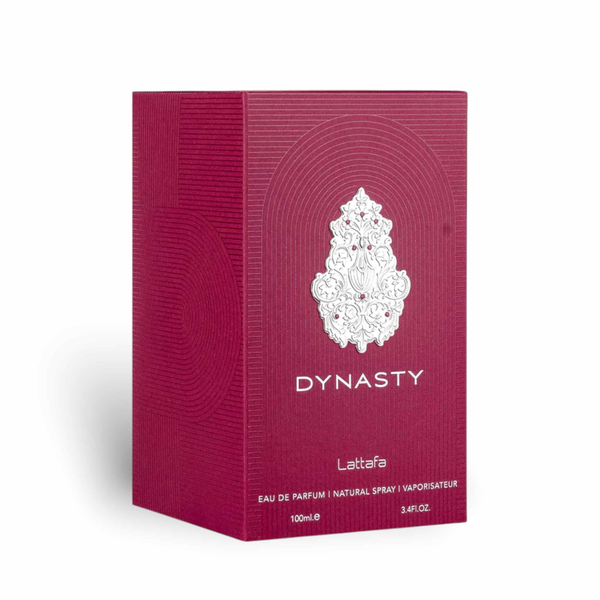 Dynasty 100ml Eau de Parfum by Lattafa perfume bottle close up