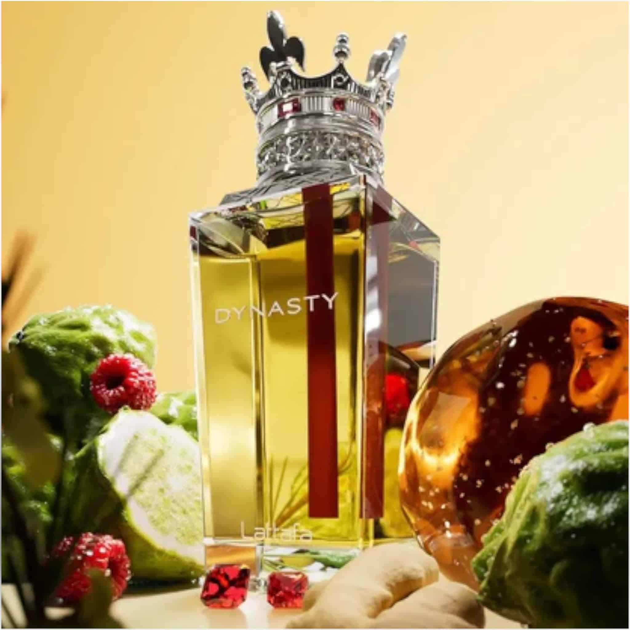Dynasty 100ml Eau de Parfum by Lattafa bottle and box