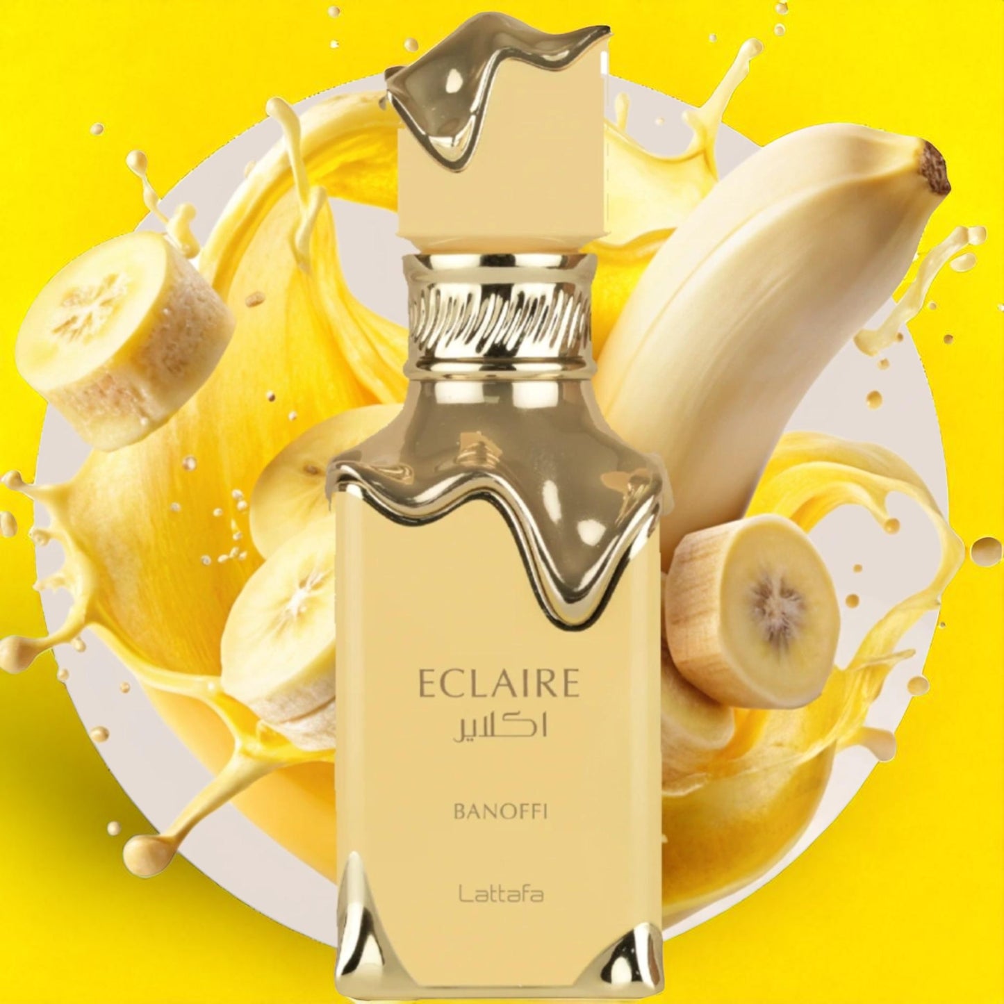 Eclaire Banoffi 100ml Eau de Parfum by Lattafa bottle and box